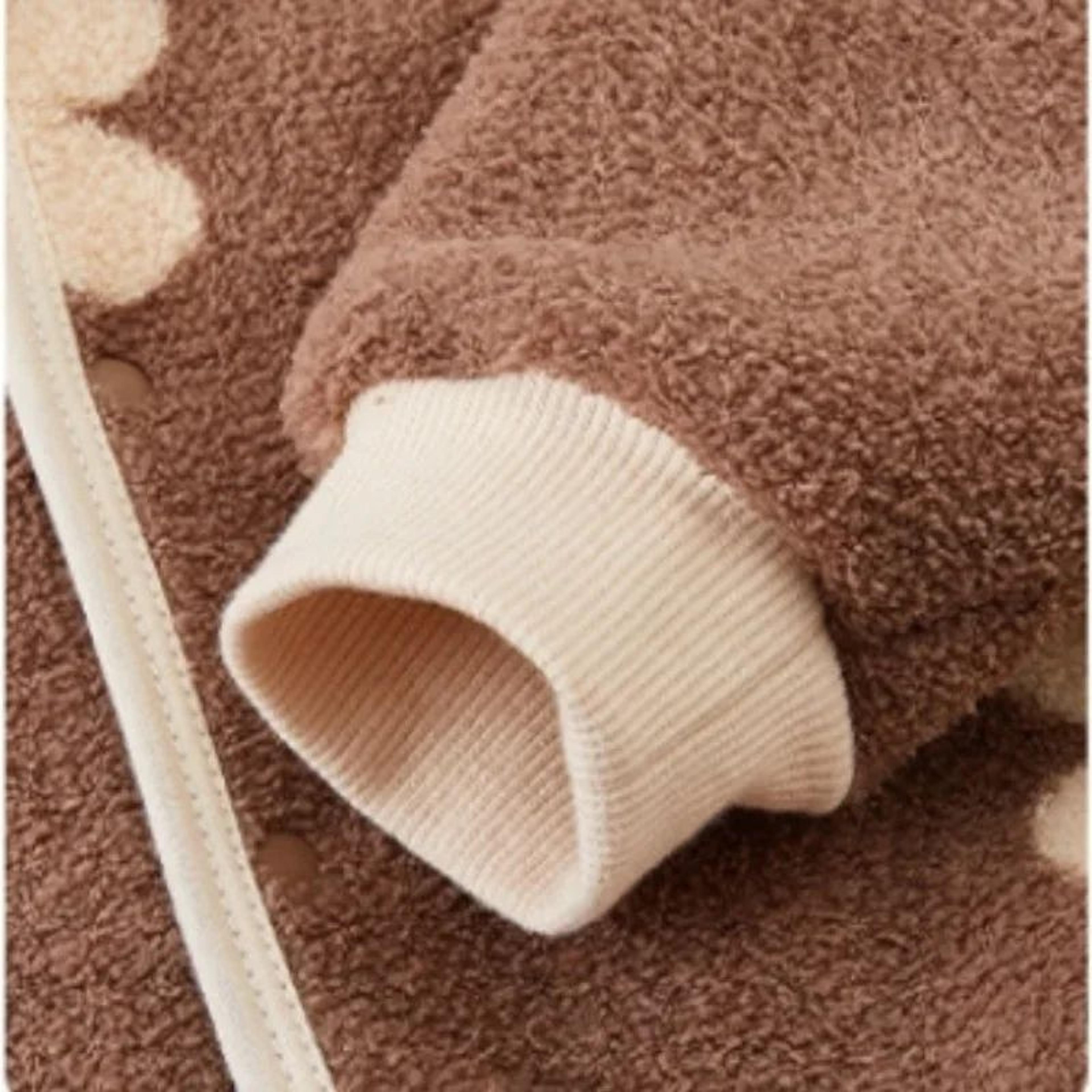 Cozy Animal Print Hooded Baby Romper For Autumn And Winter 4