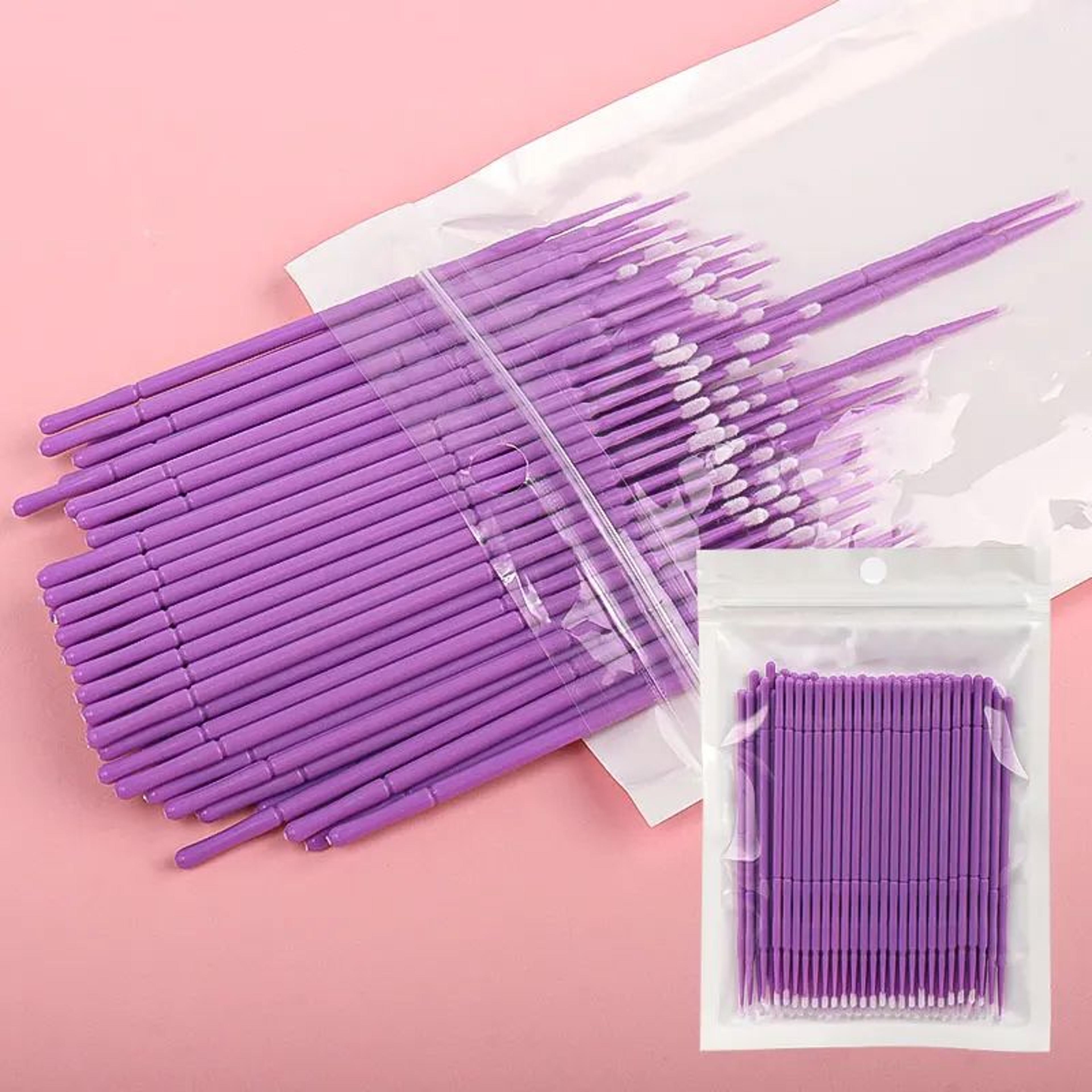 100PCS Bamboo Eyelash Extension Cleaning Swabs And Precision Glue Remover Applicators 2