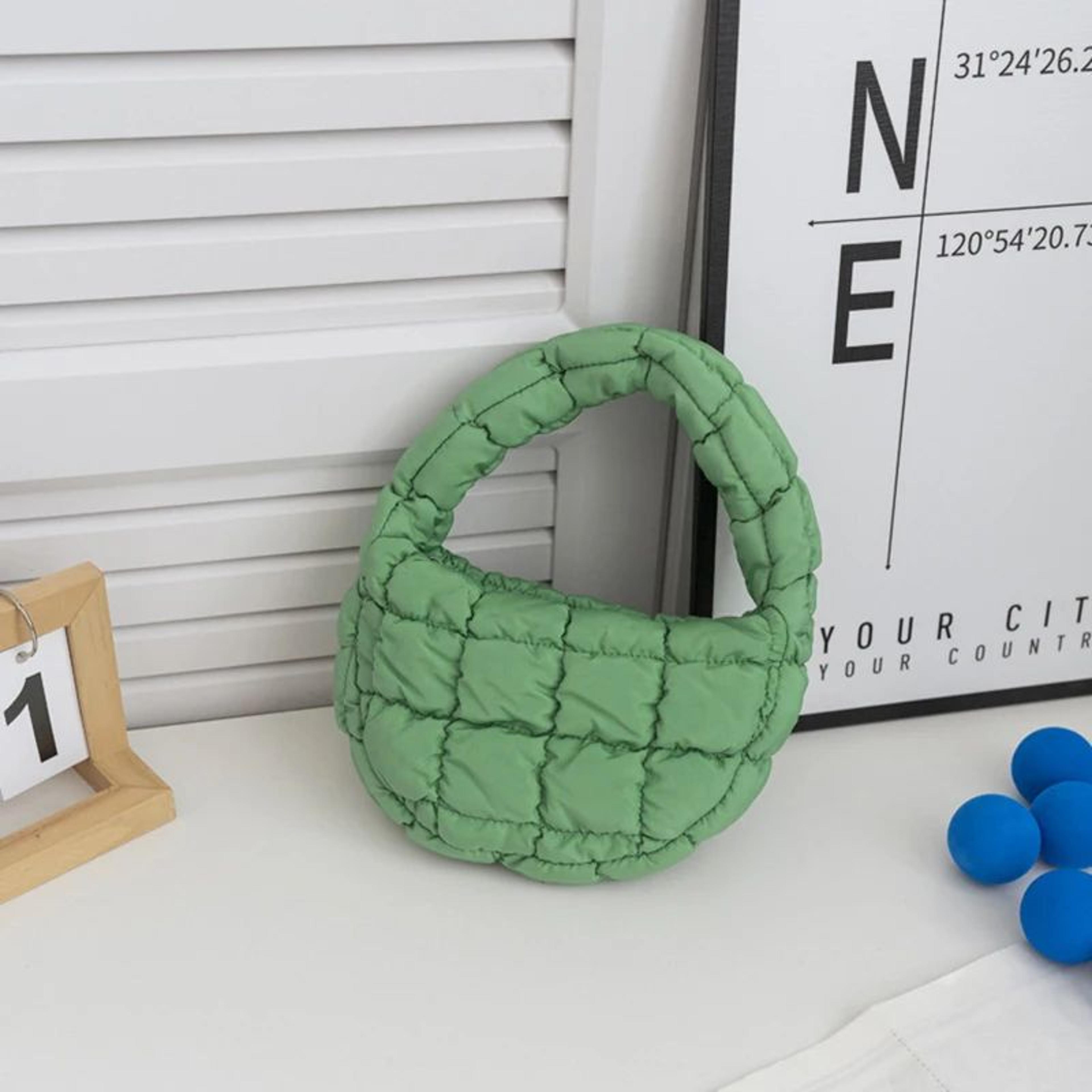 Mini Quilted Puffer Tote Bag Soft Nylon Handbag For Women 7
