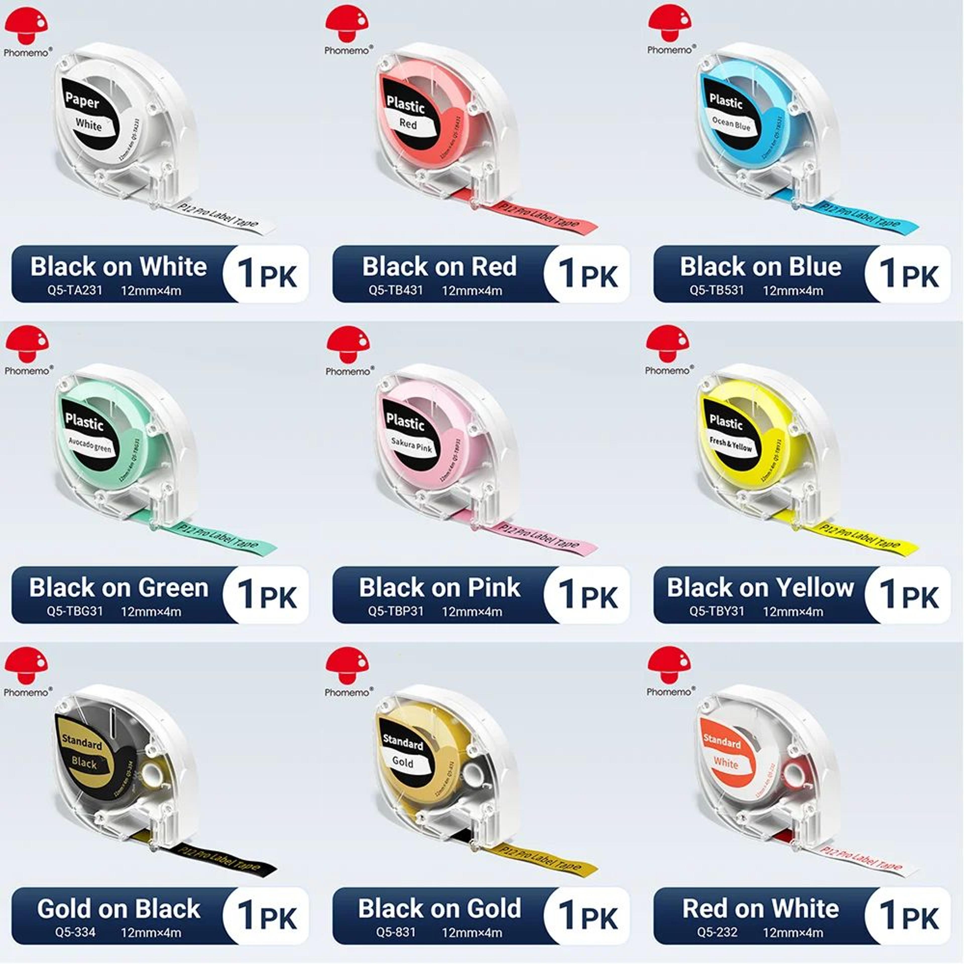 Compatible Replacement Label Maker Tape For Phomemo P12 P12 Pro And DYMO LetraTag 3