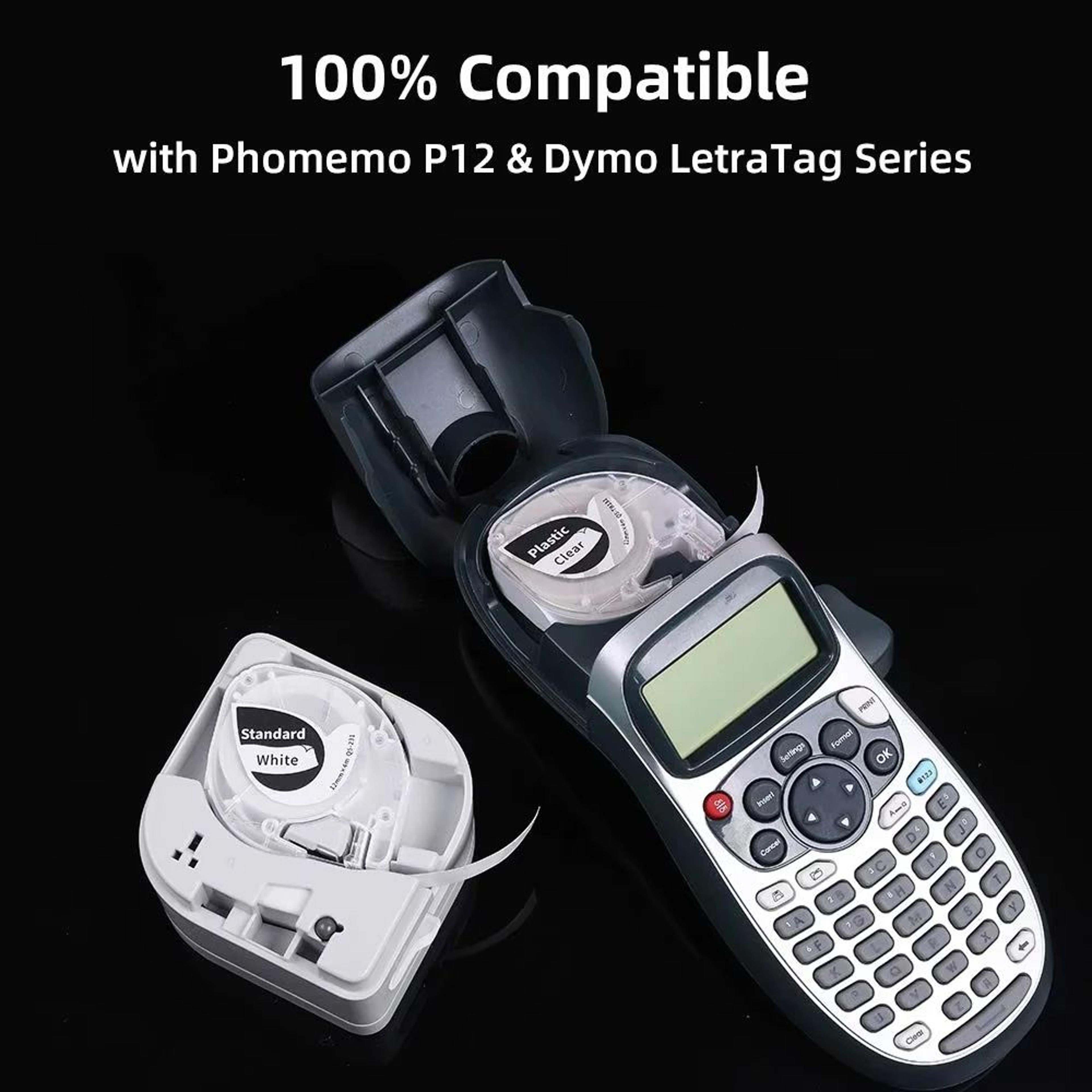Compatible Replacement Label Maker Tape For Phomemo P12 P12 Pro And DYMO LetraTag 2