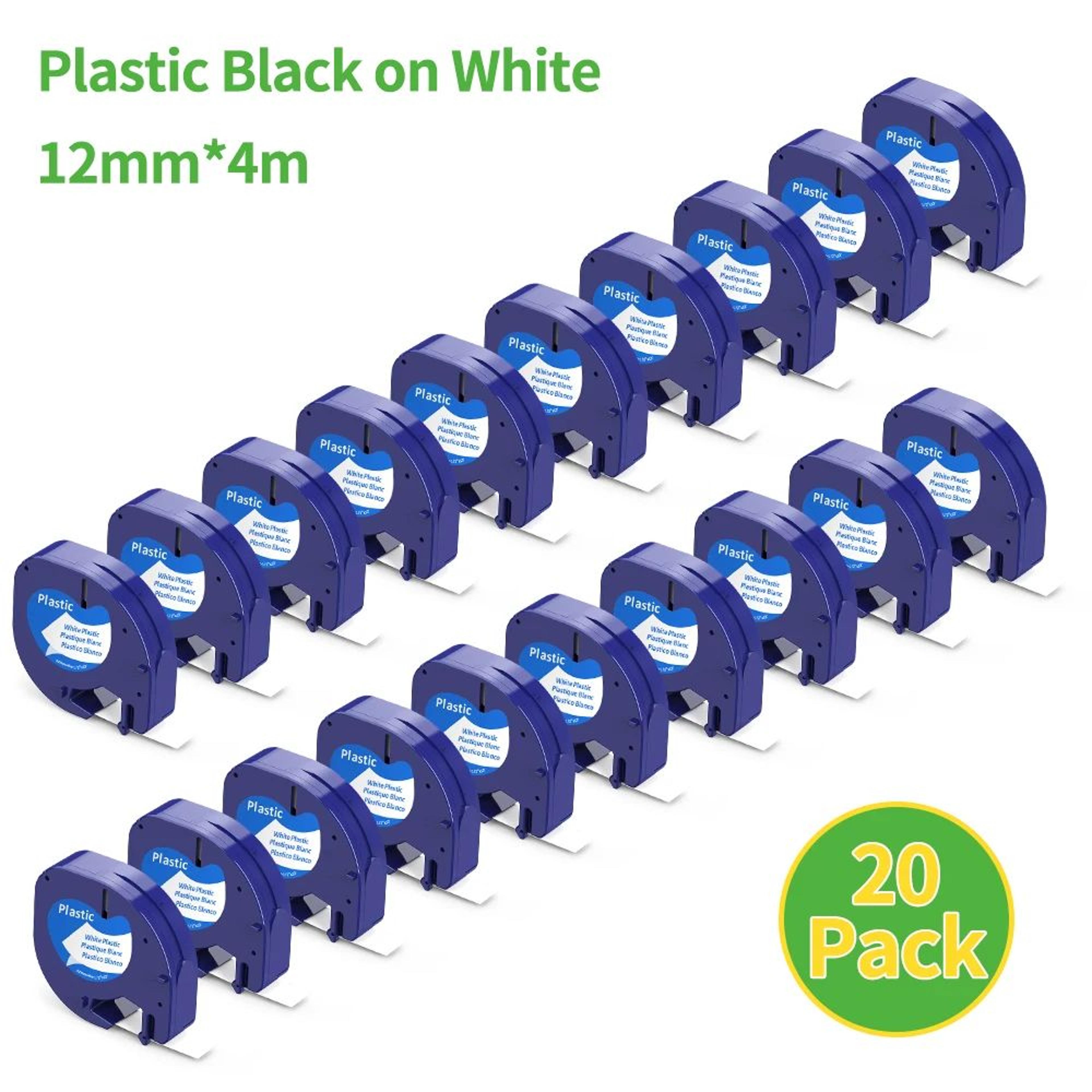 20Pack Compatible DYMO LetraTag 12mm Black On Green Label Tape Refills 17