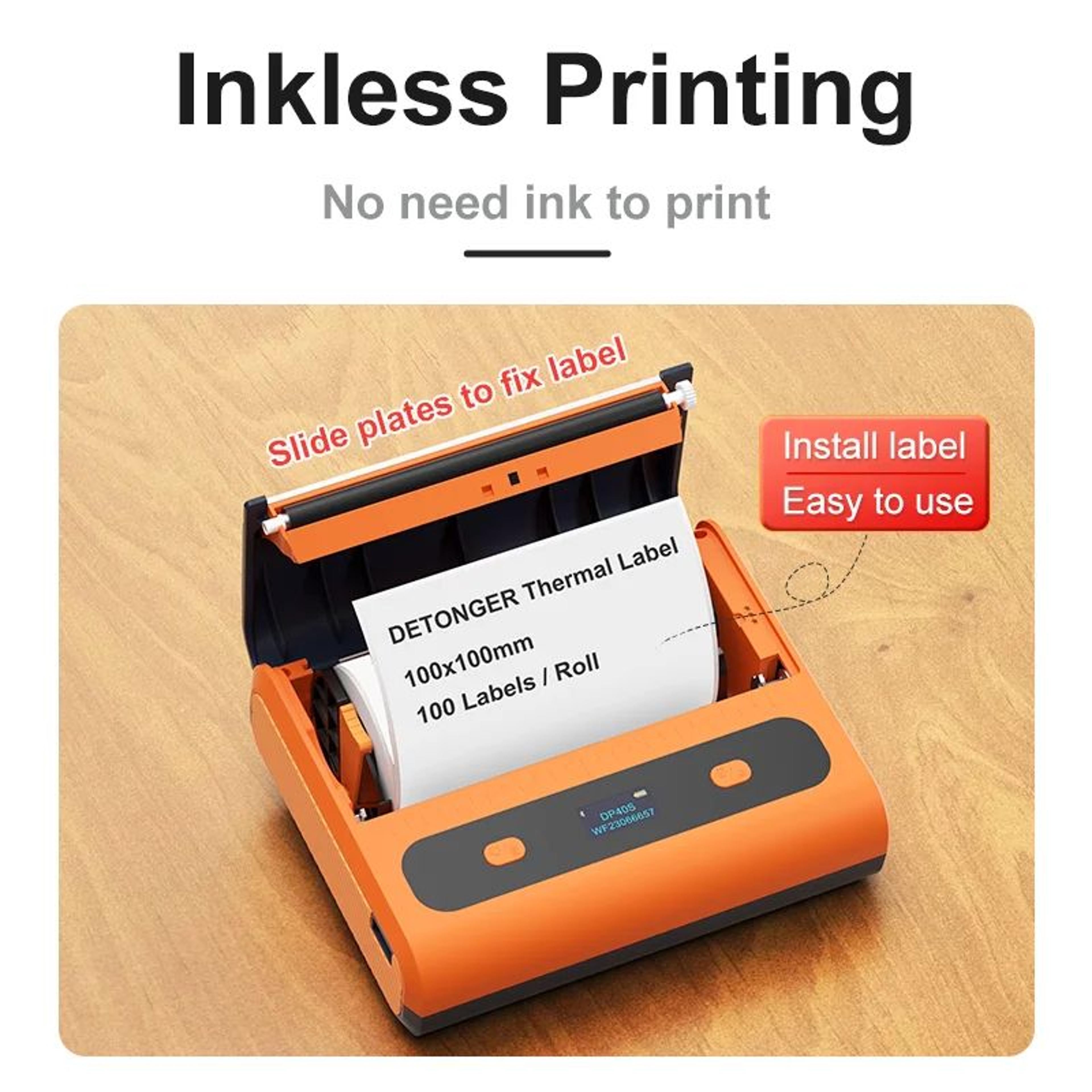 DETONGER DP40S 4 Inch Wireless Thermal Label Printer For Shipping And Barcode Labels 5