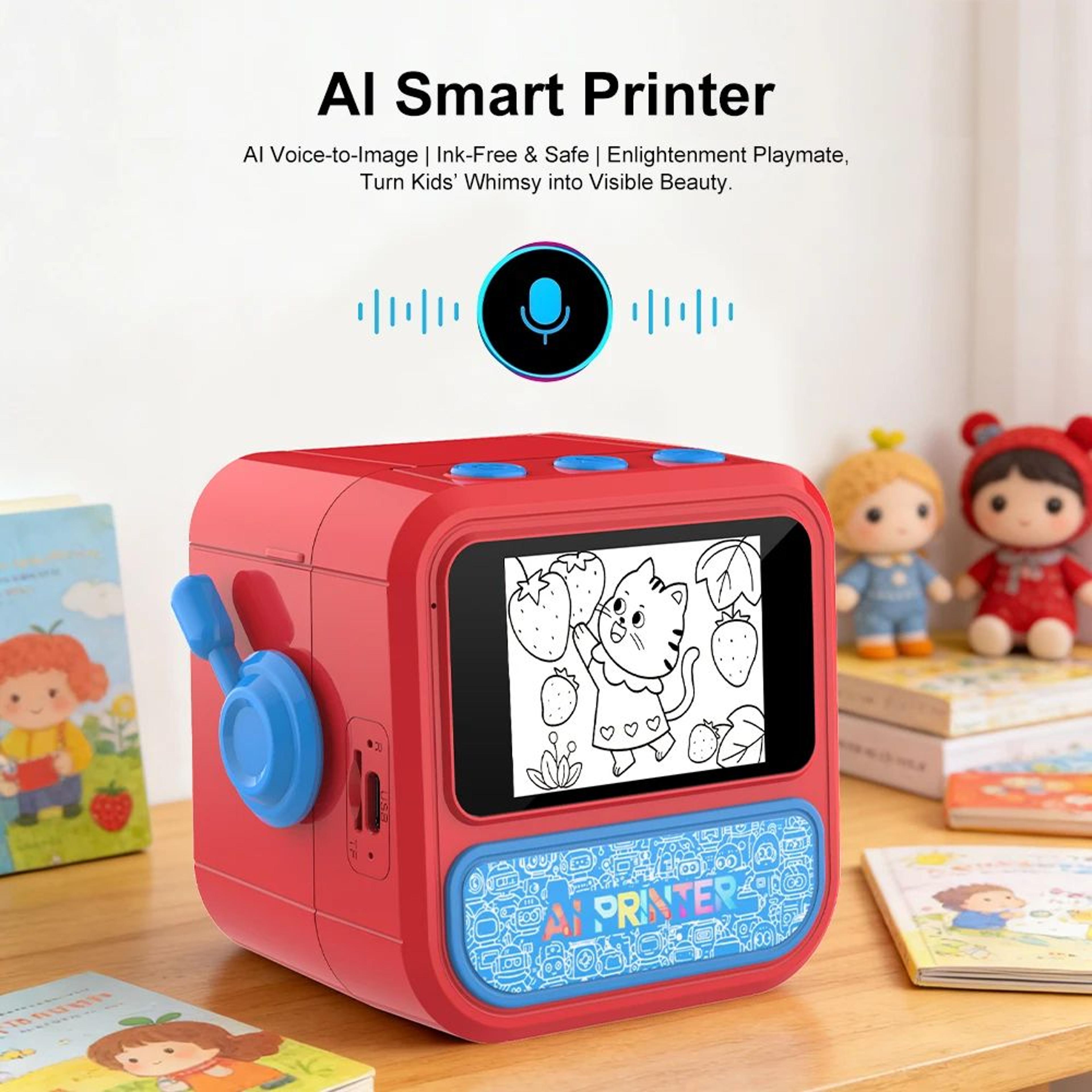 smart ai voice mini thermal printer with display and 6 printing modes