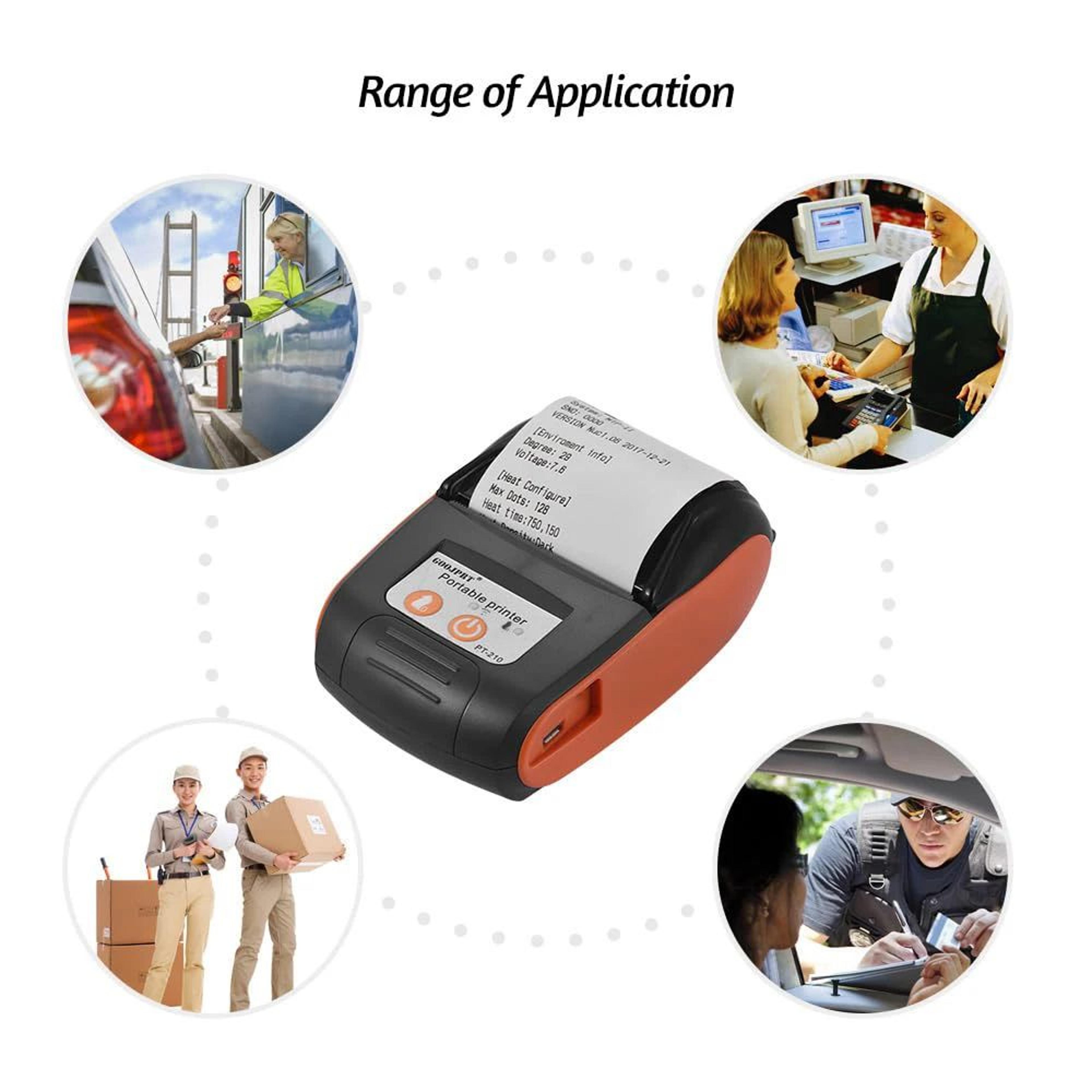 PT210 Mini Portable Bluetooth Thermal Printer 58mm Wireless Barcode And Label Maker 5