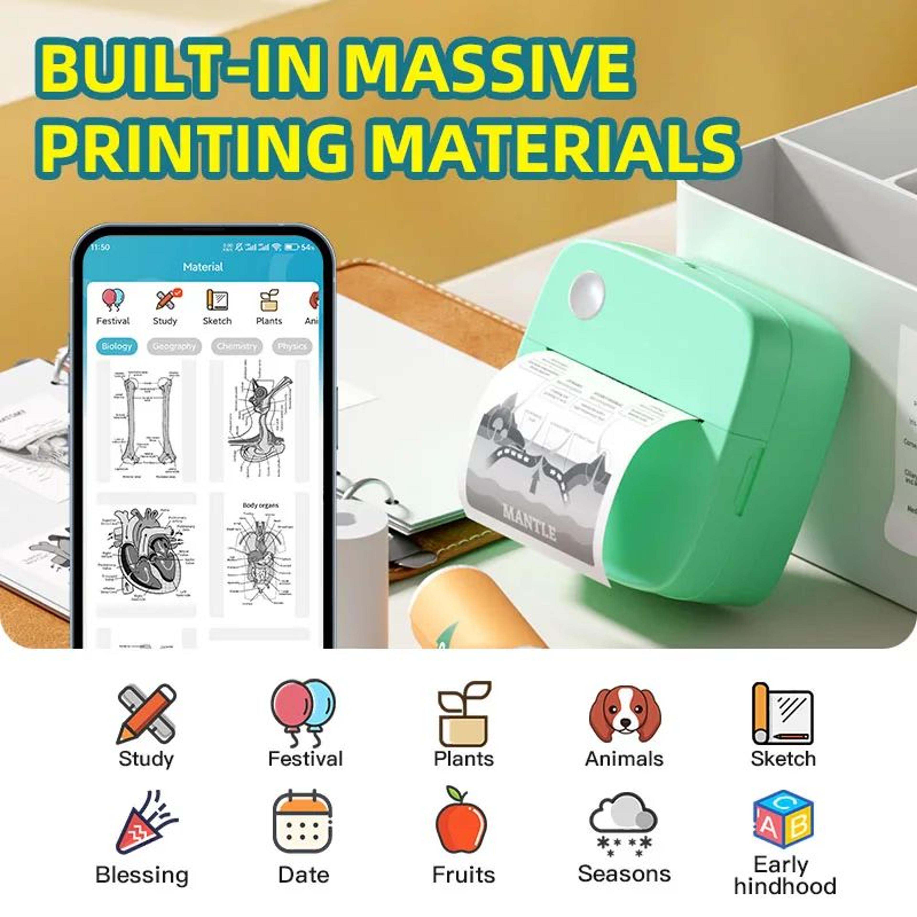 Portable Mini Bluetooth Thermal Printer 58mm Wireless Pocket Photo Printer For Android And IOS 4