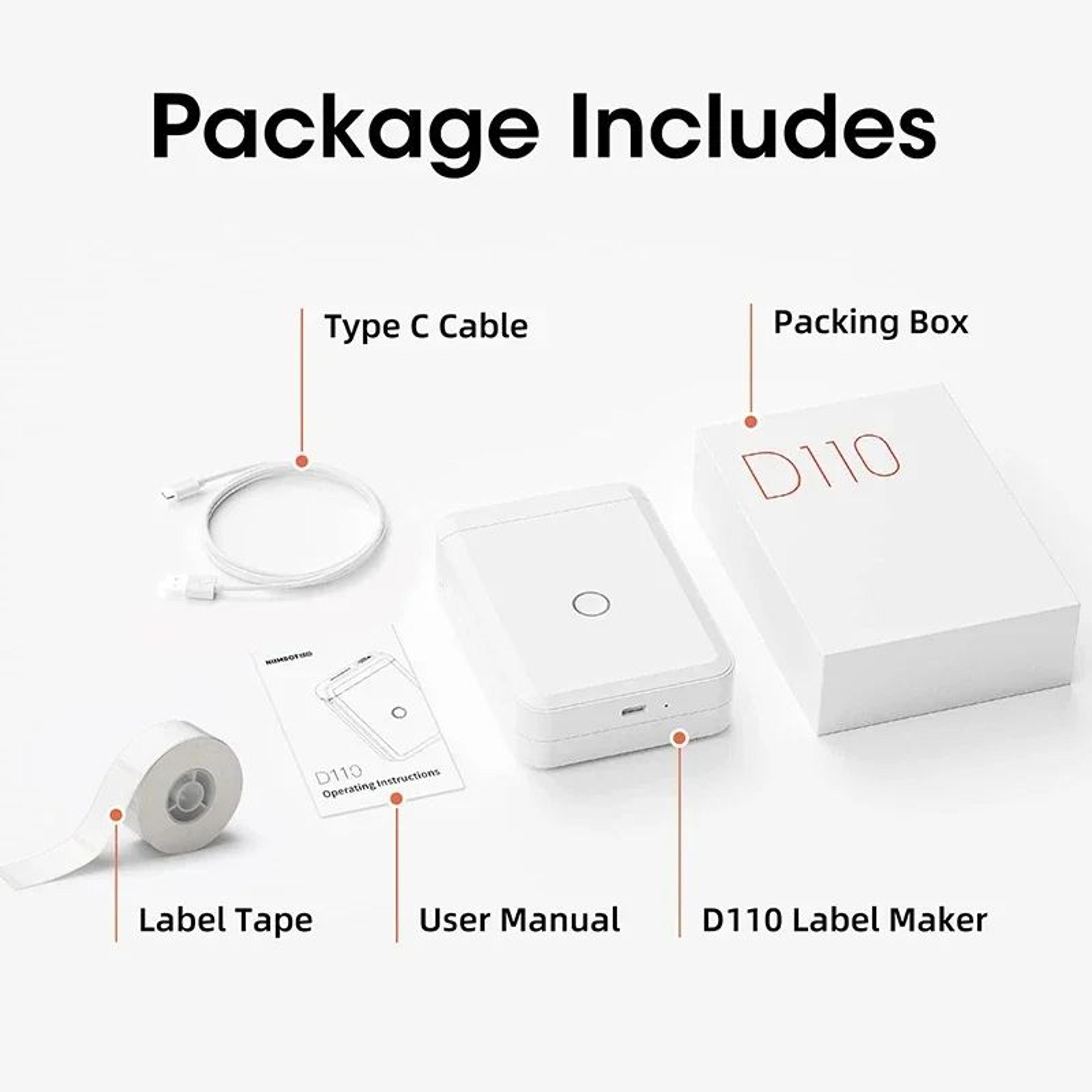 Portable Mini Bluetooth Thermal Label Printer D110 Inkless Sticker Maker 5