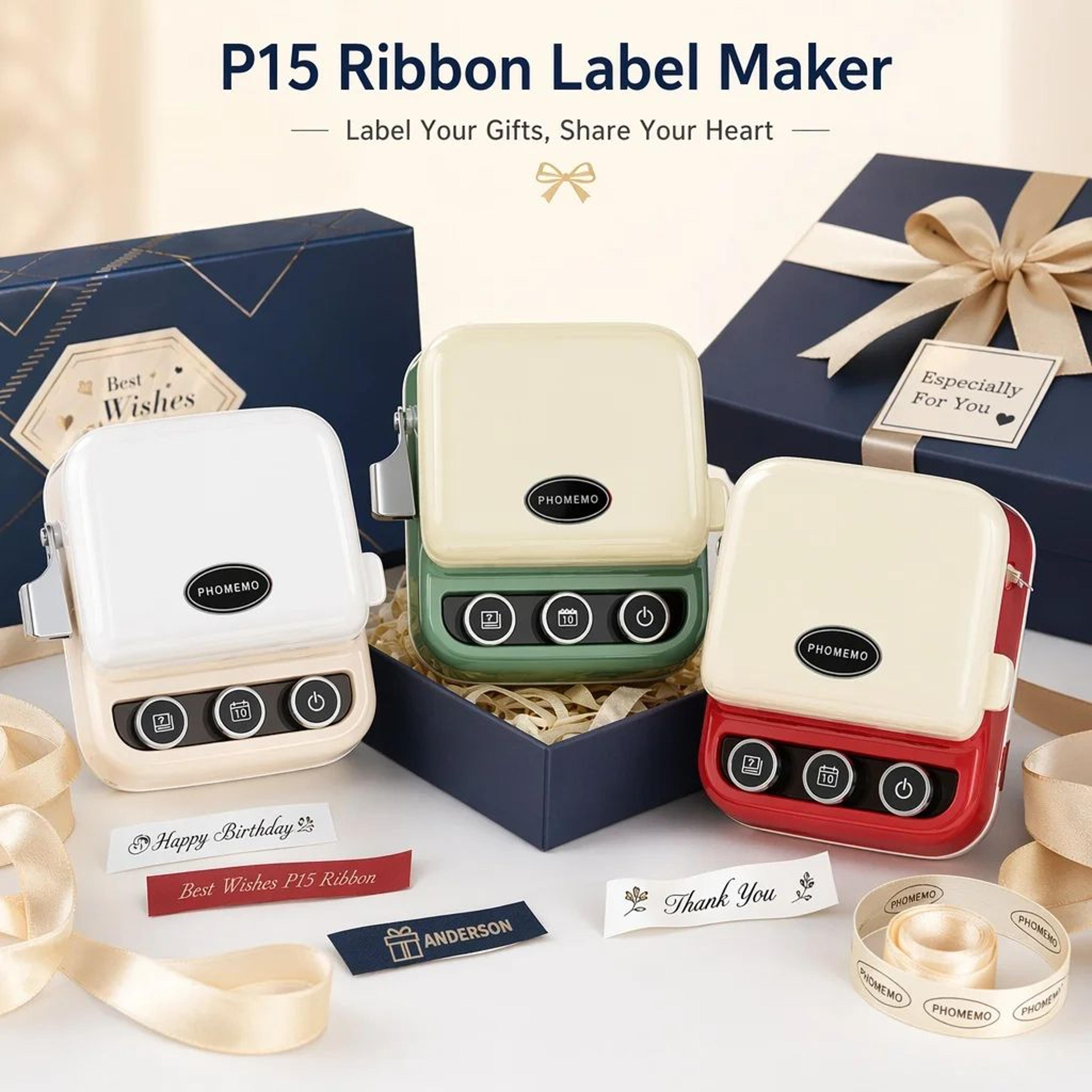 p15 mini bluetooth label maker with ribbon printing and custom templates