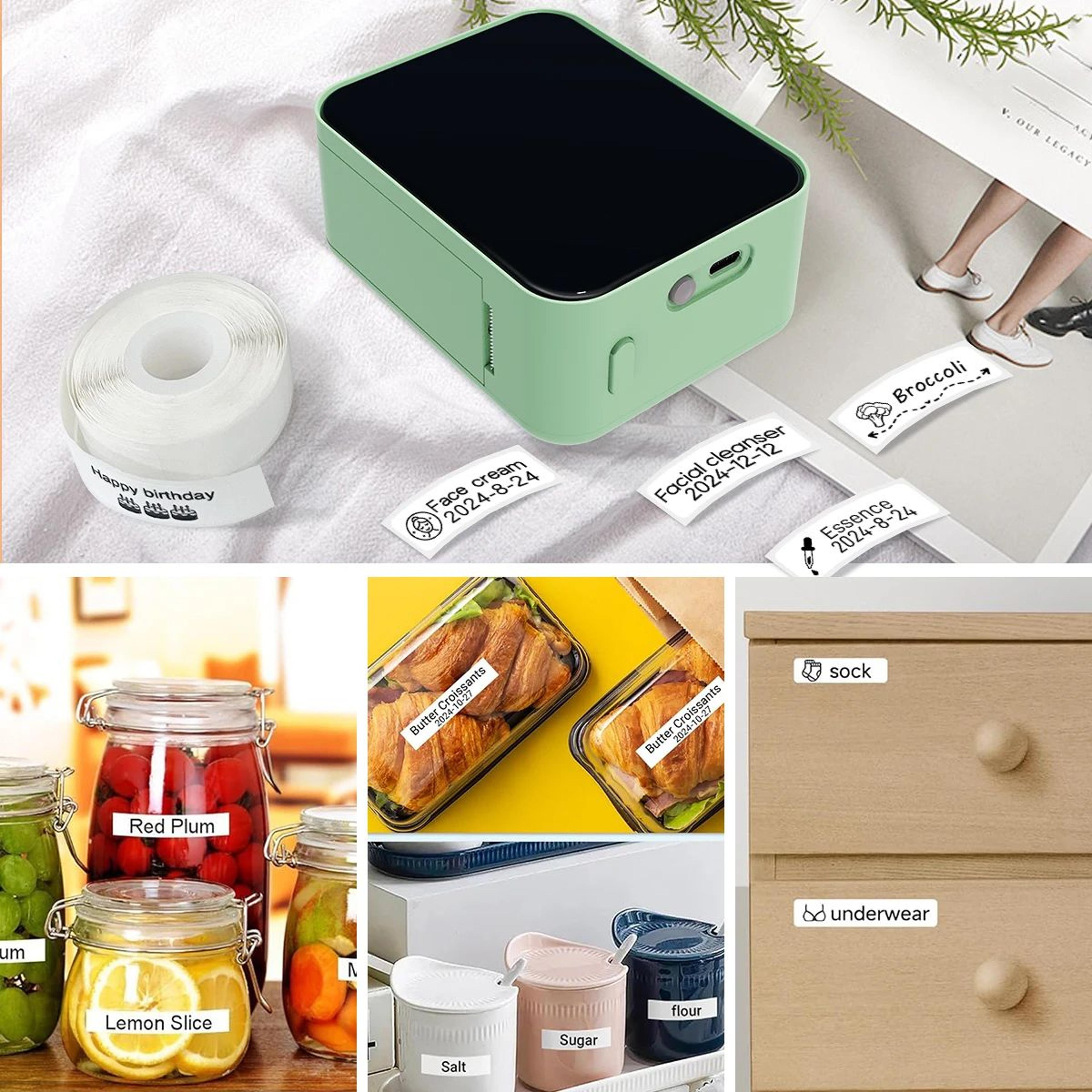 mini portable thermal label printer with self-adhesive stickers