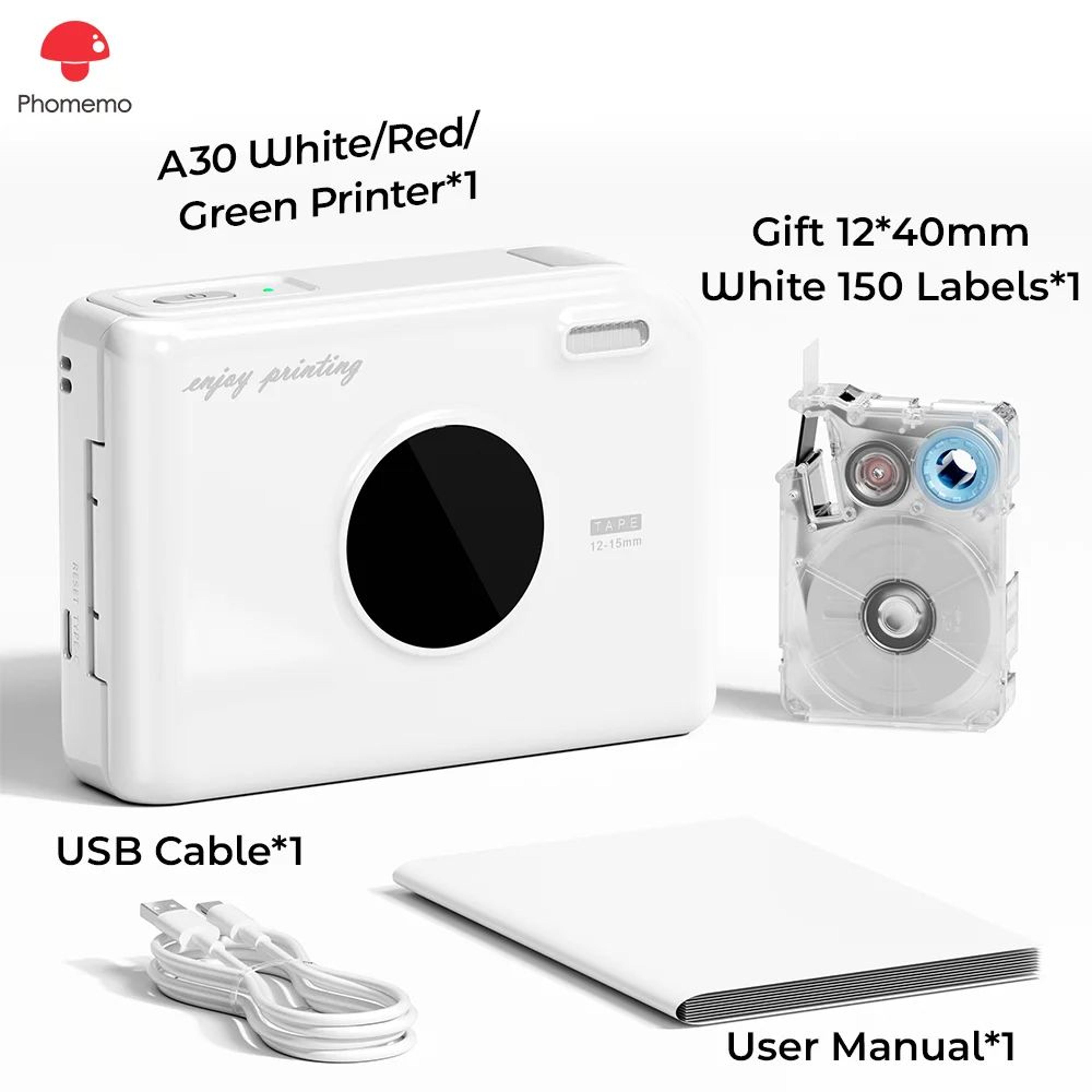 Portable Bluetooth Label Printer A30 Rechargeable 12mm Inkless Label Maker For Home And Office 5