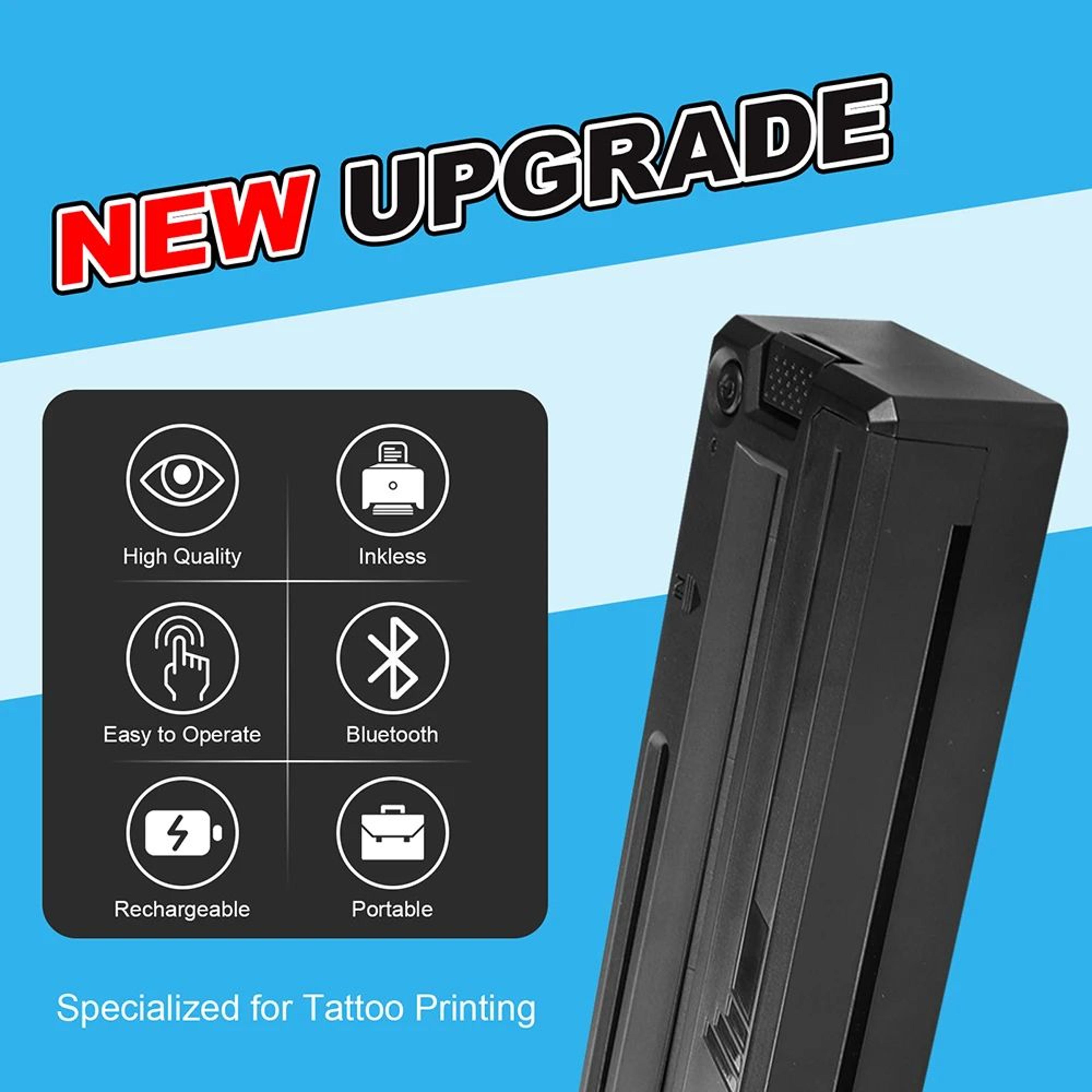 Wireless Bluetooth Tattoo Stencil Printer With Thermal Transfer And 10 Transfer Papers 1