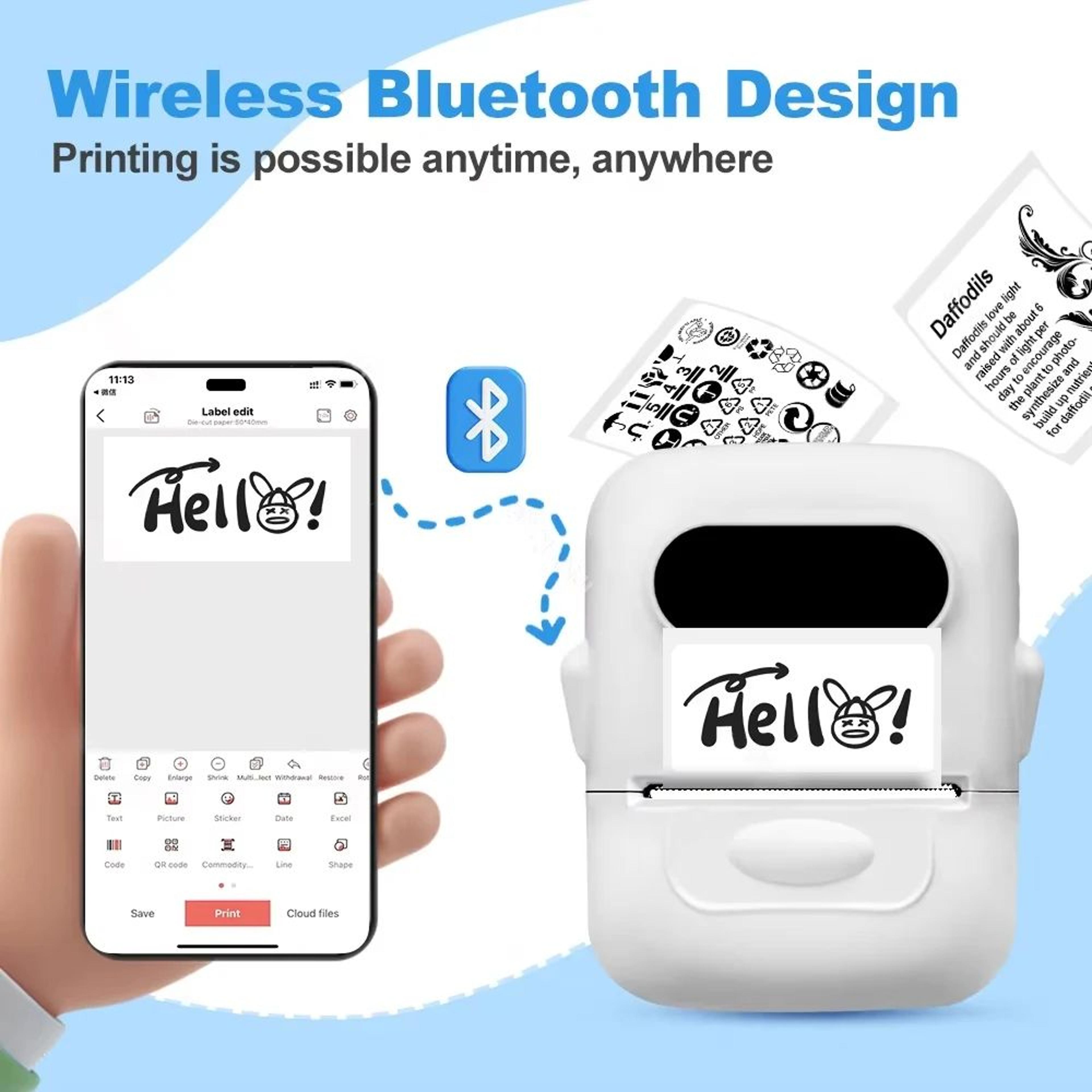 P50 Mini Portable Thermal Label Printer With SelfAdhesive Sticker Labels 0