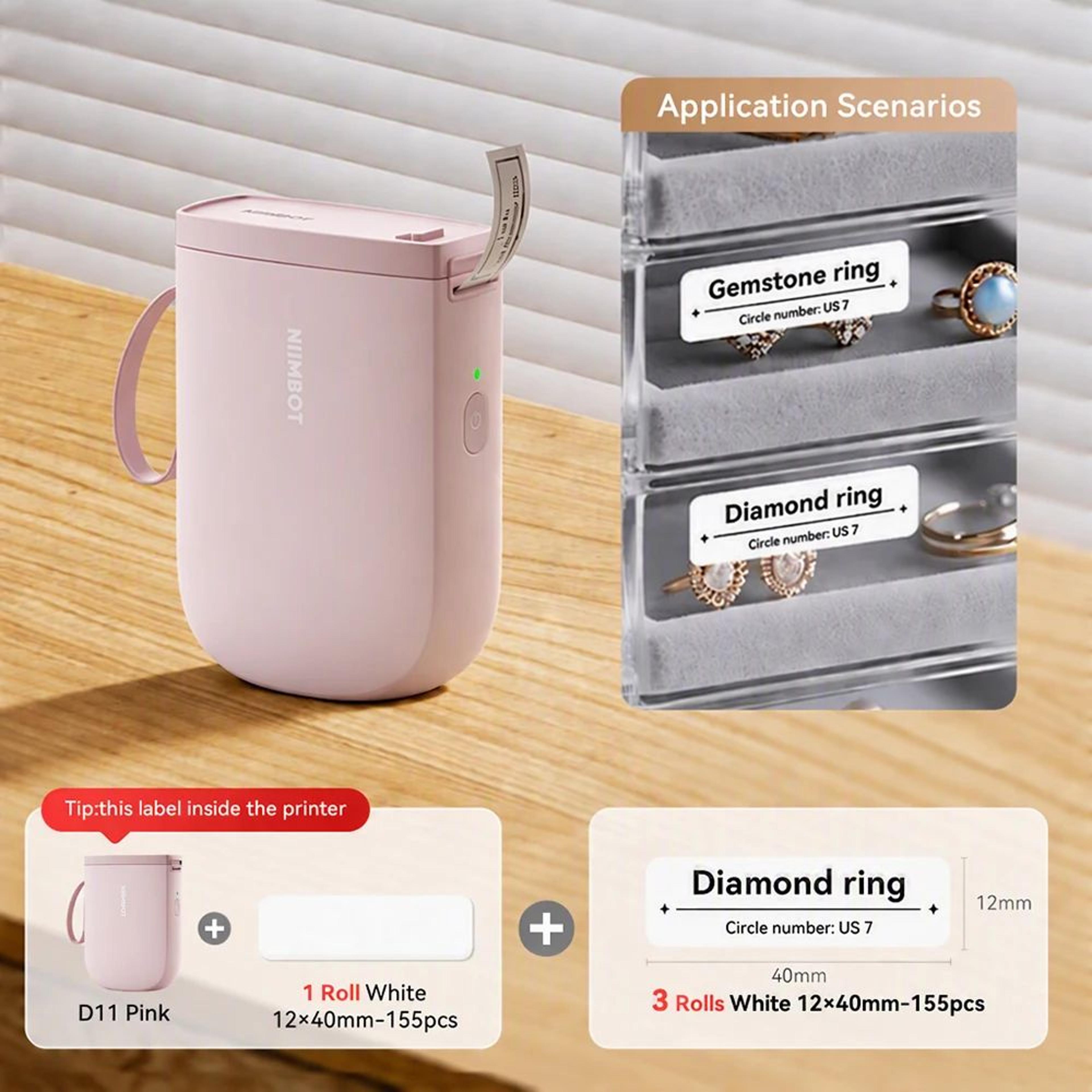 D11 Mini Bluetooth Thermal Label Printer USB Rechargeable Wireless Sticker Maker 7