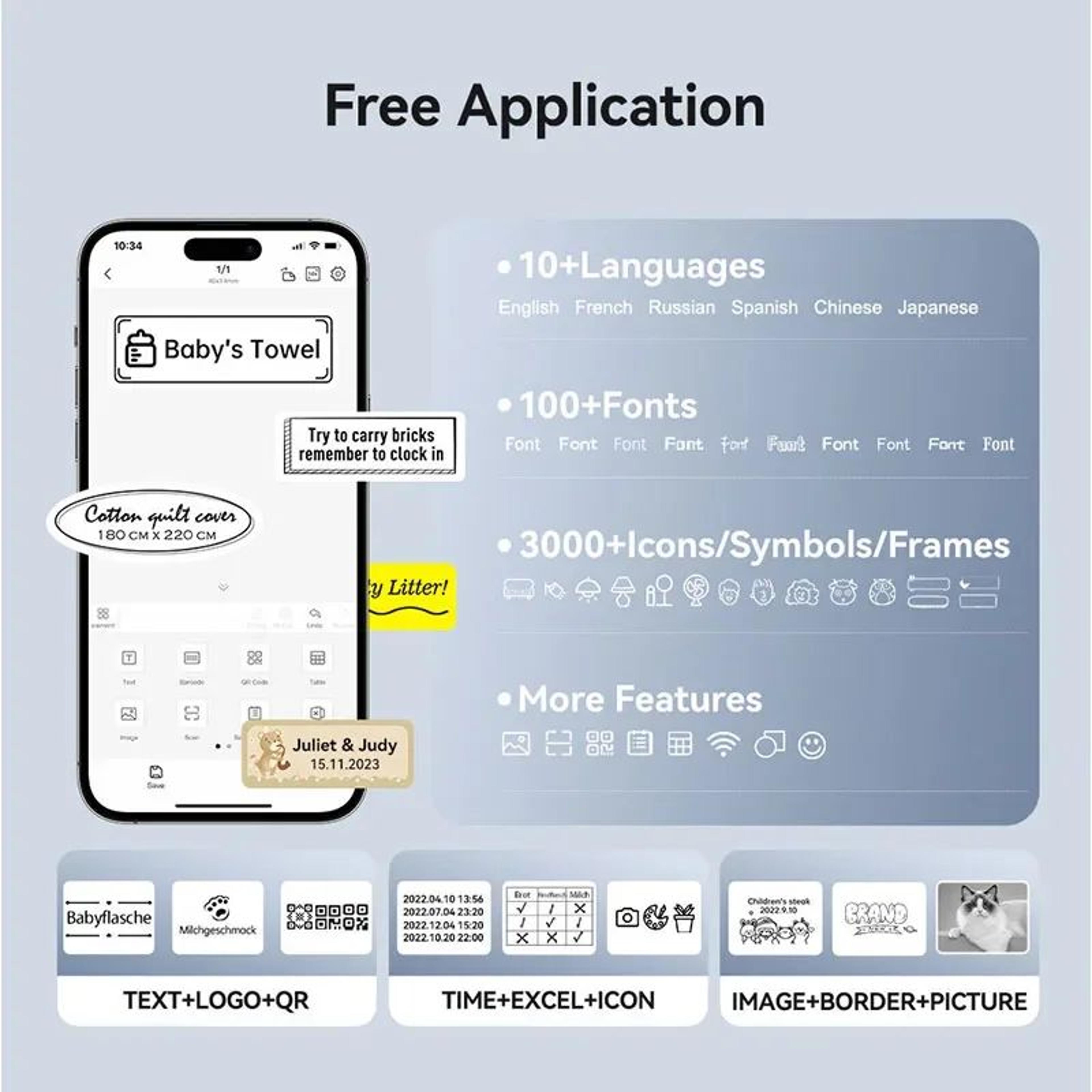 D11H 300DPI Mini Portable Bluetooth Wireless Thermal Label Printer 3