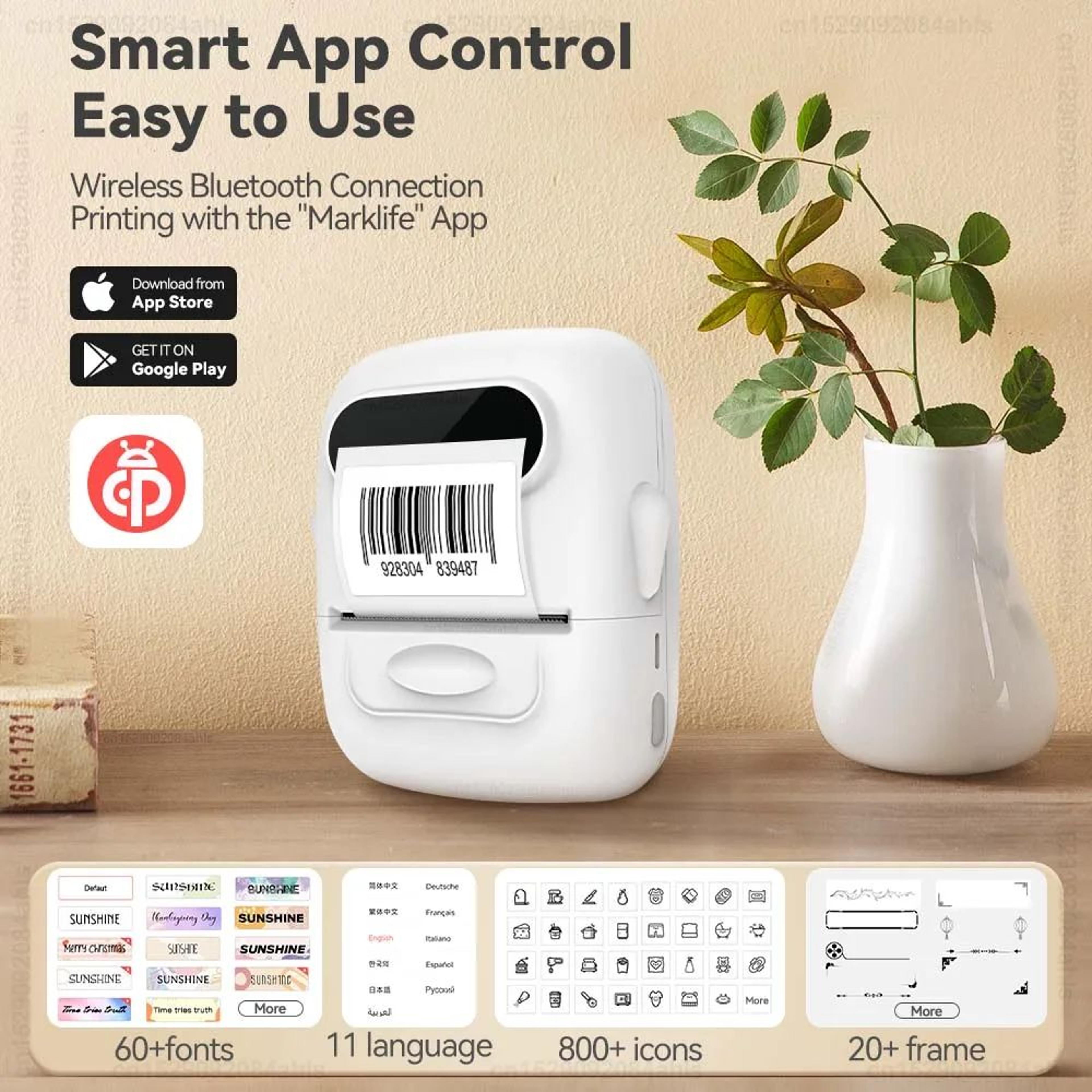 P50 Mini Wireless Bluetooth Thermal Label Printer For Home And Office Organization 3