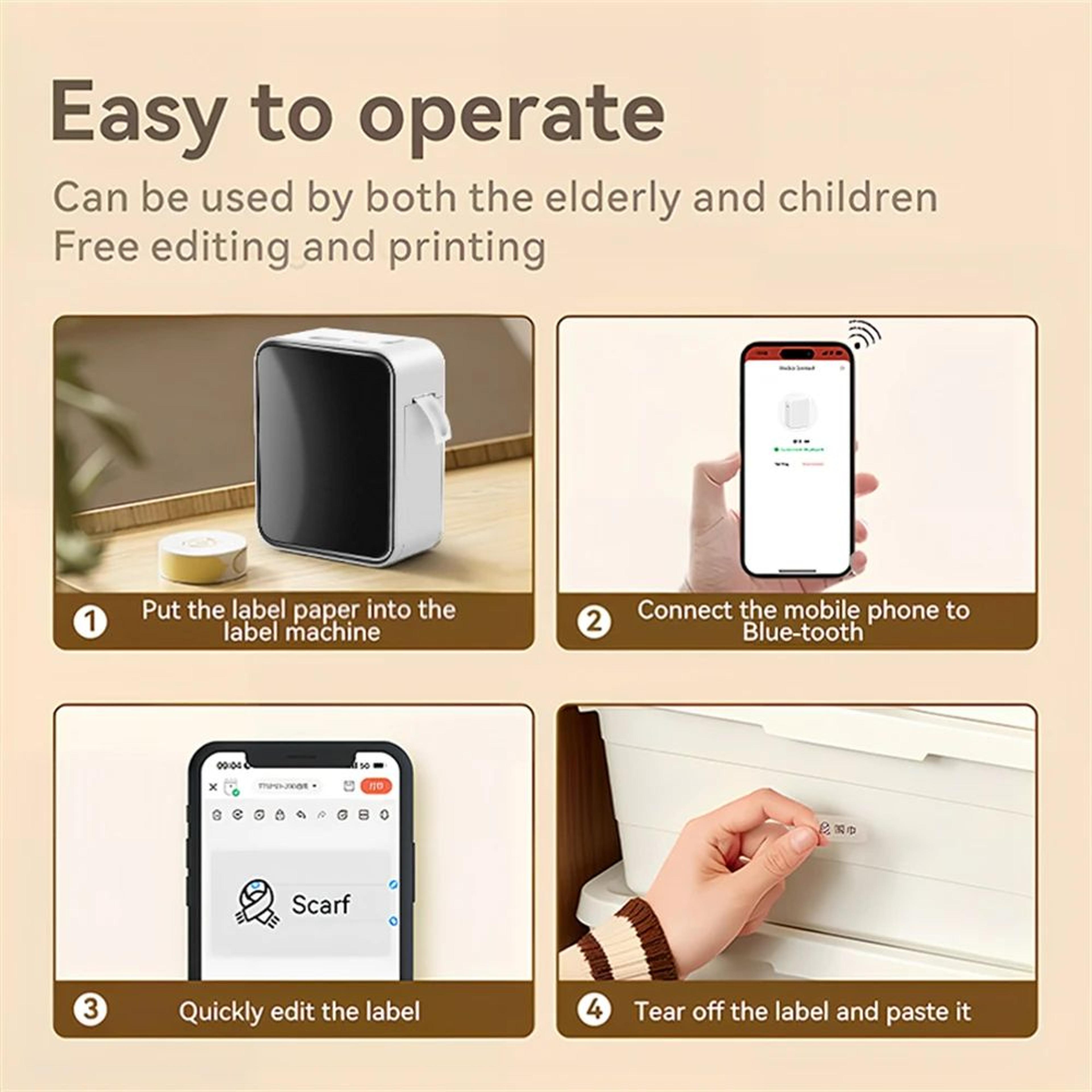 Mini Wireless Bluetooth Thermal Label Printer For Home And Office Organization 2