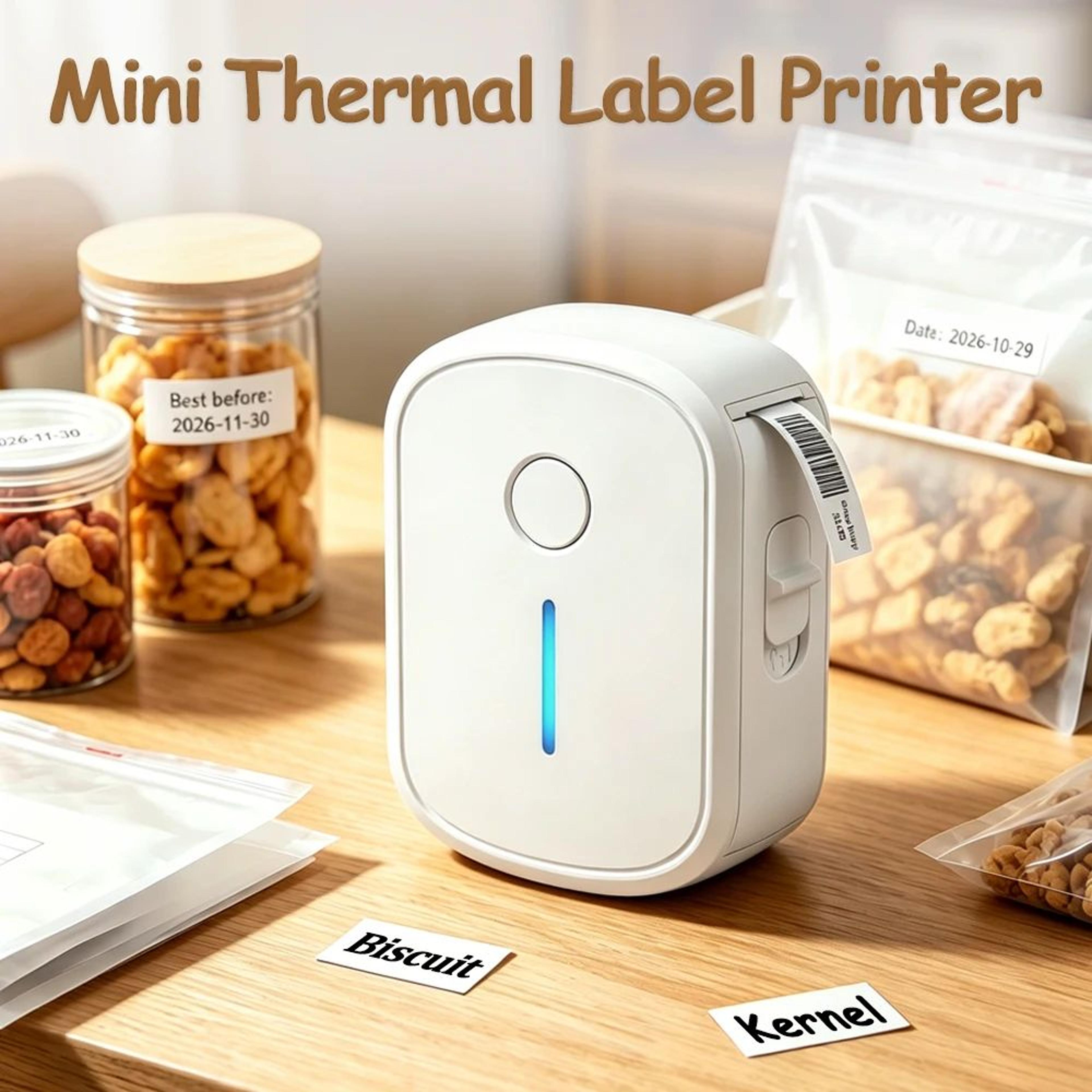 mini portable bluetooth thermal label printer for home and office organization