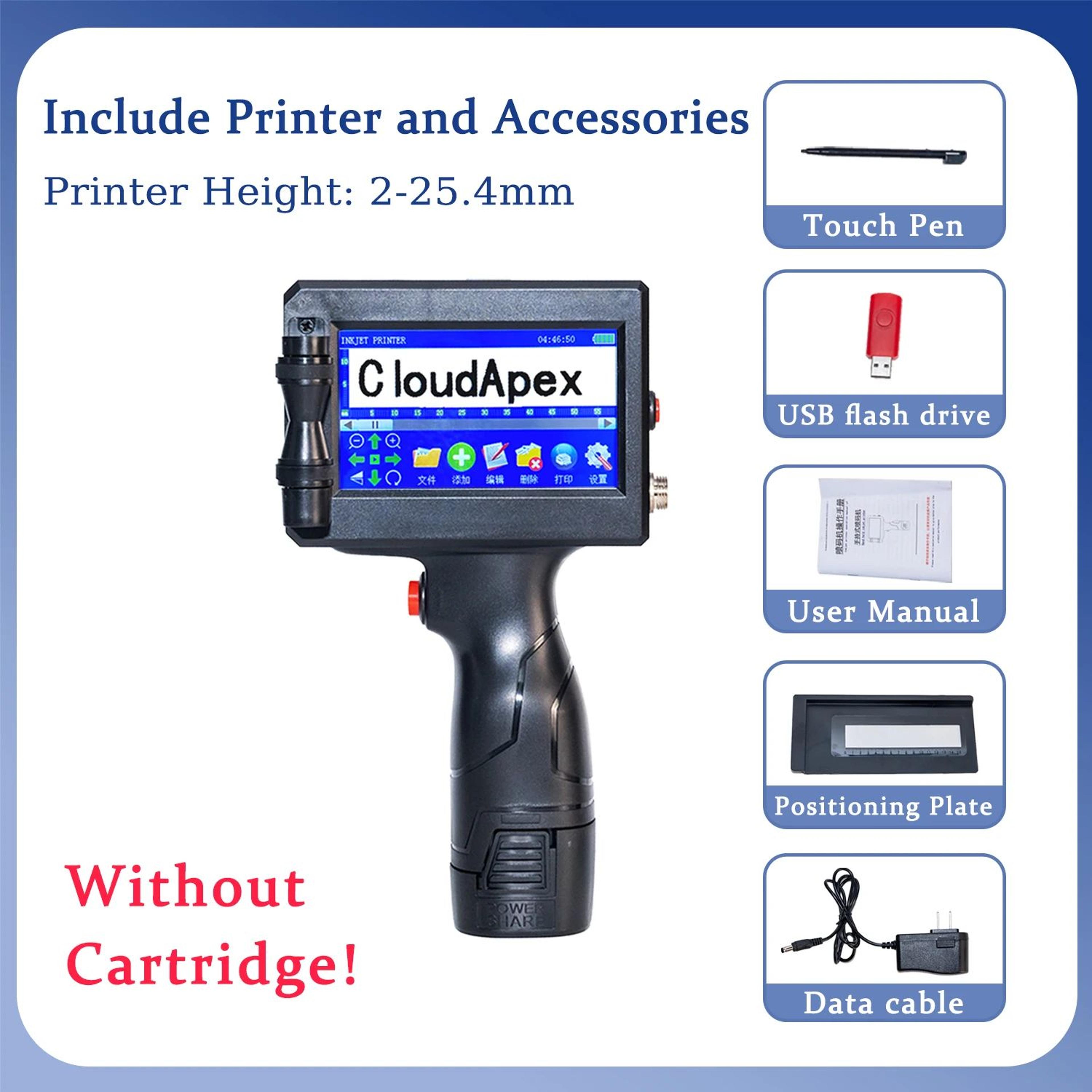 254mm Portable Handheld Inkjet Printer For Barcode QR Code And Expiry Date Printing 7