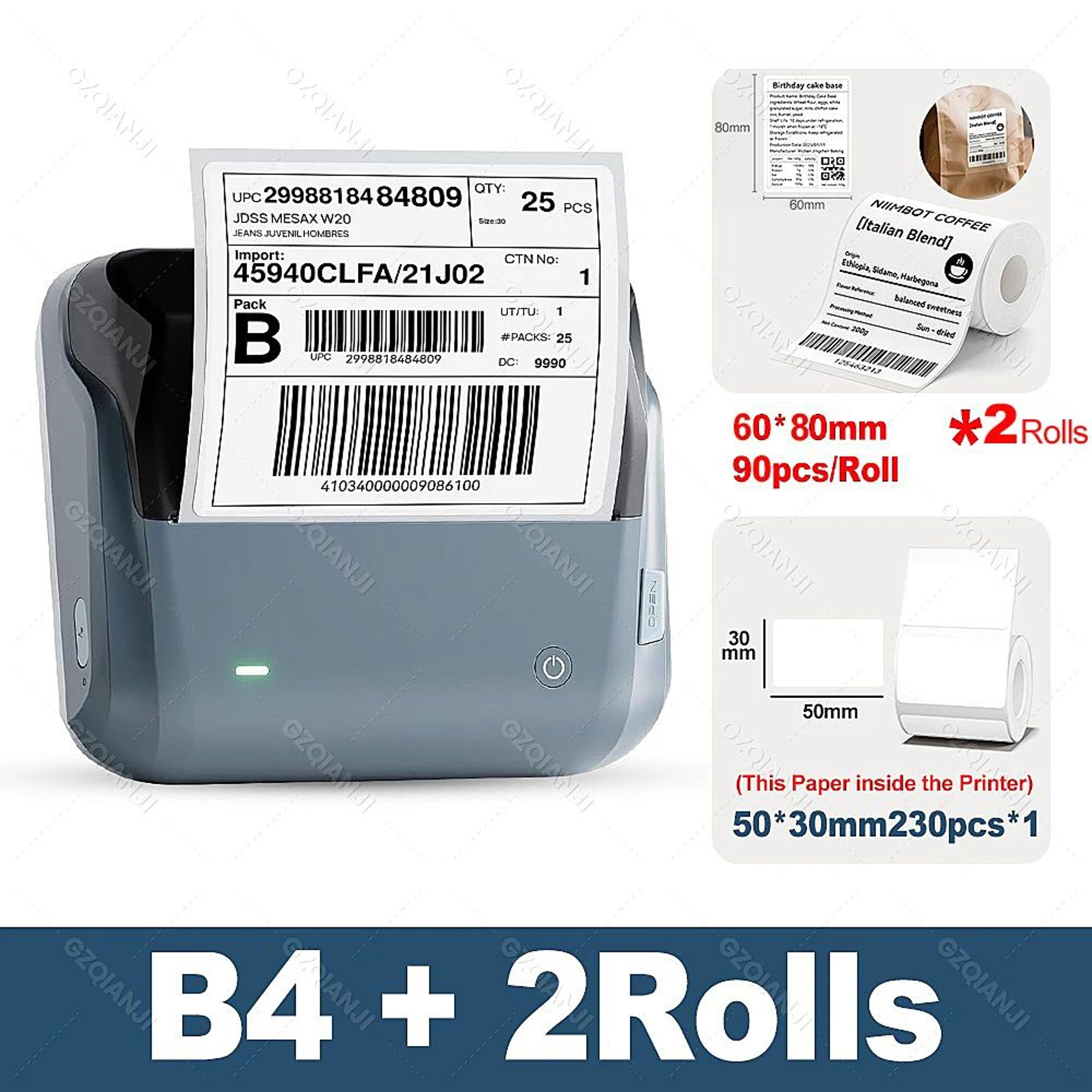 Portable 4 Inch Thermal Shipping Label Printer With Barcode Printing 7