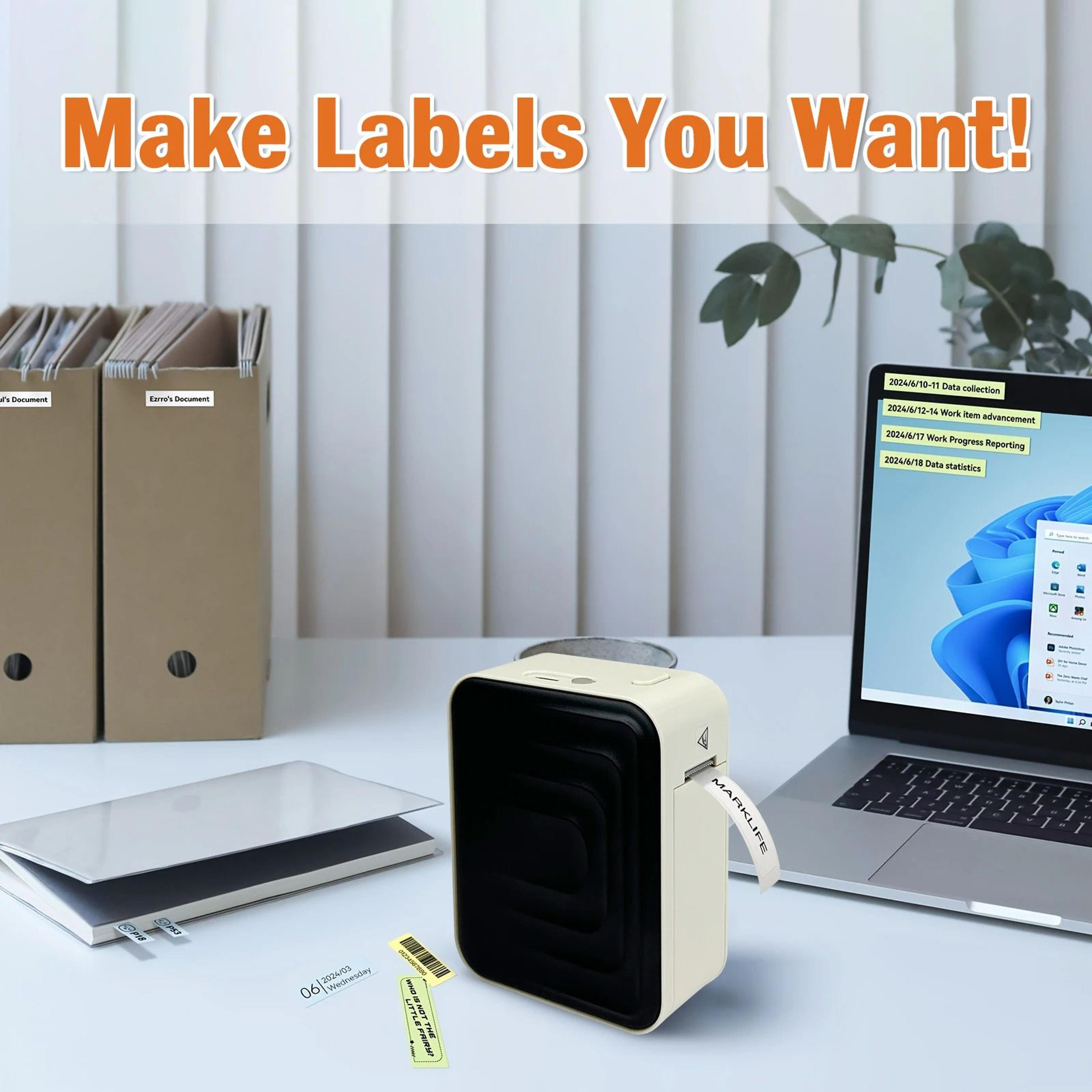 Mini Bluetooth Thermal Label Maker Portable Inkless Sticker Printer For Home And Office 5