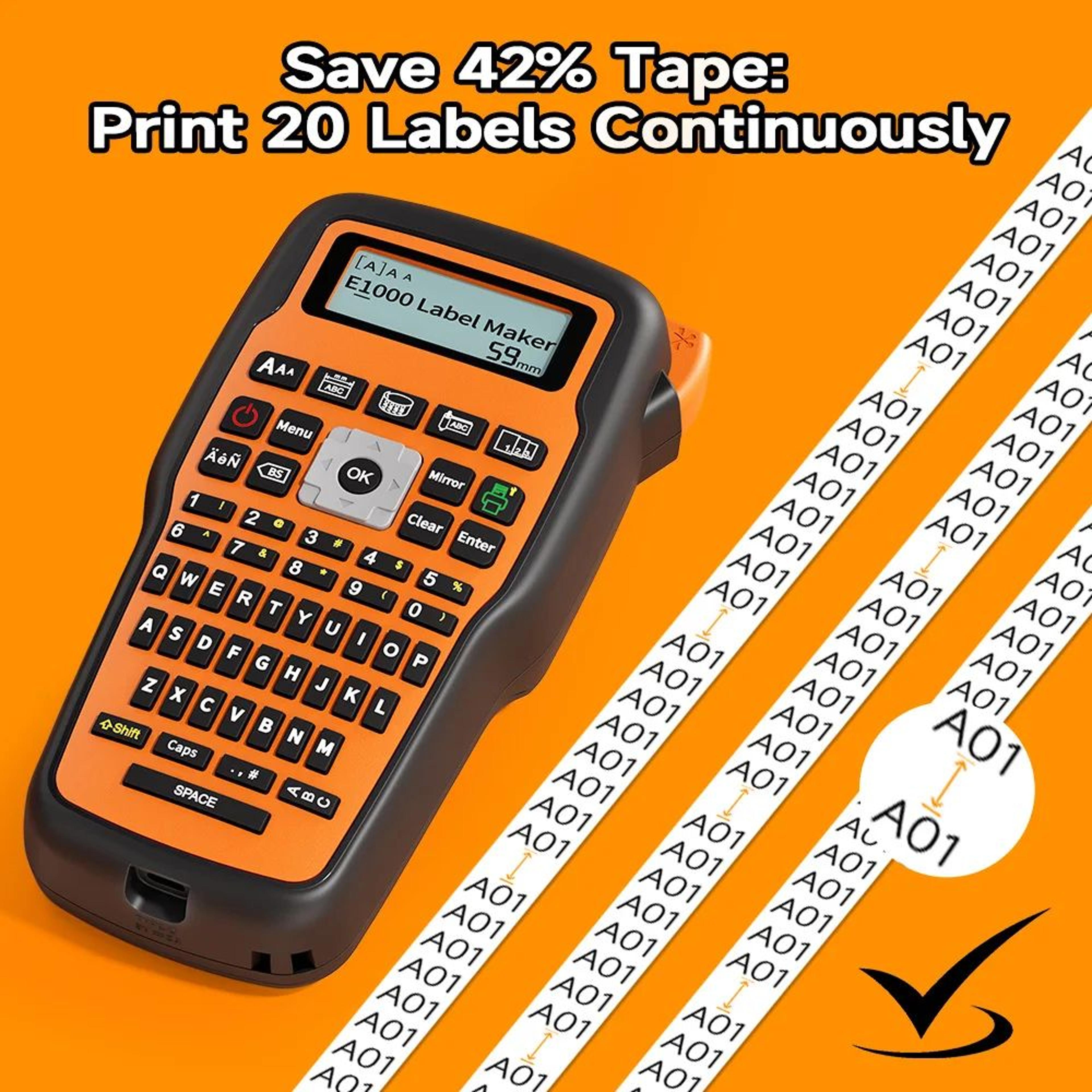 E1000 PRO Portable Label Maker Machine With USBC Power And Custom Fonts 4