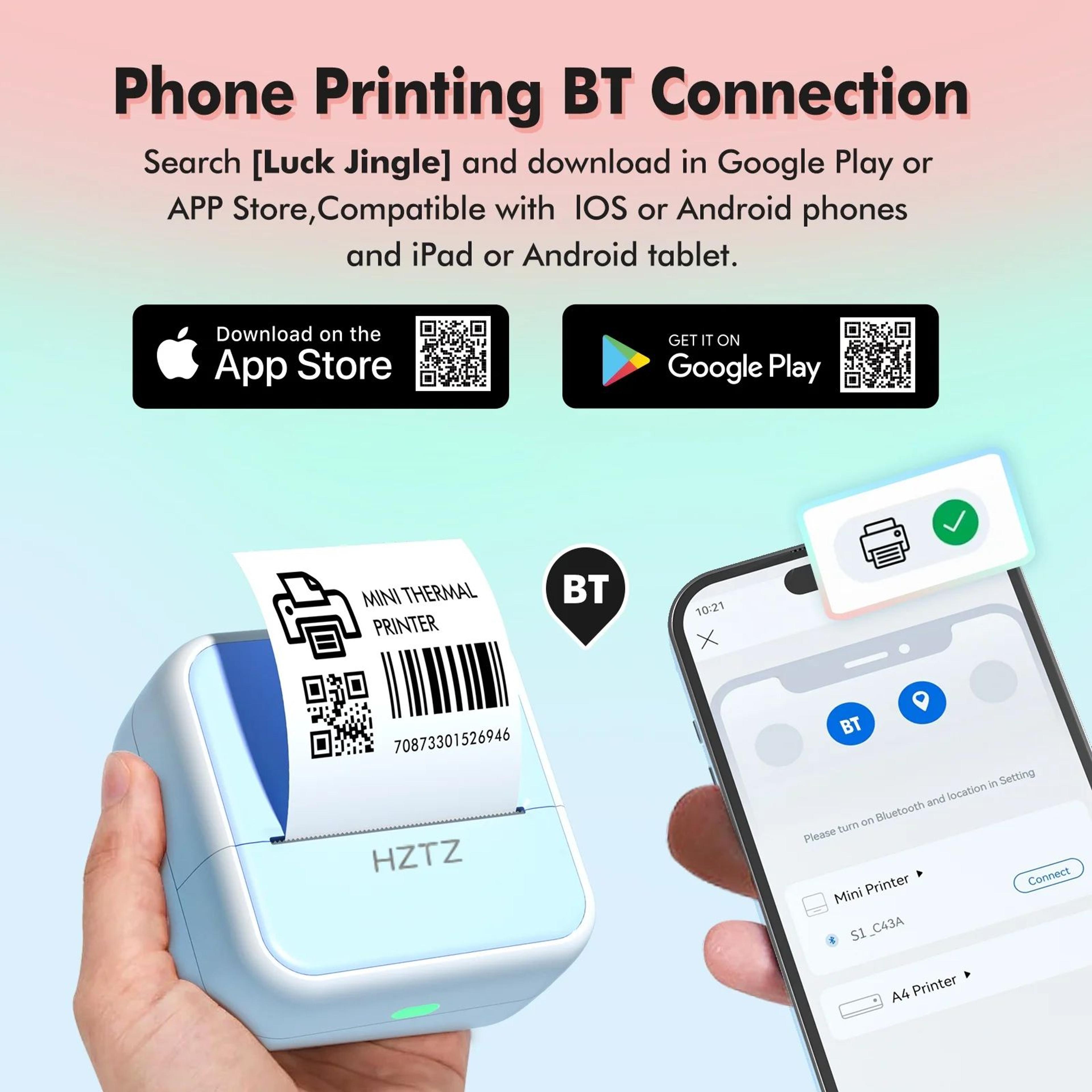 Wireless Portable Thermal Label Printer With 6 Rolls For Barcode And Sticker Printing 4
