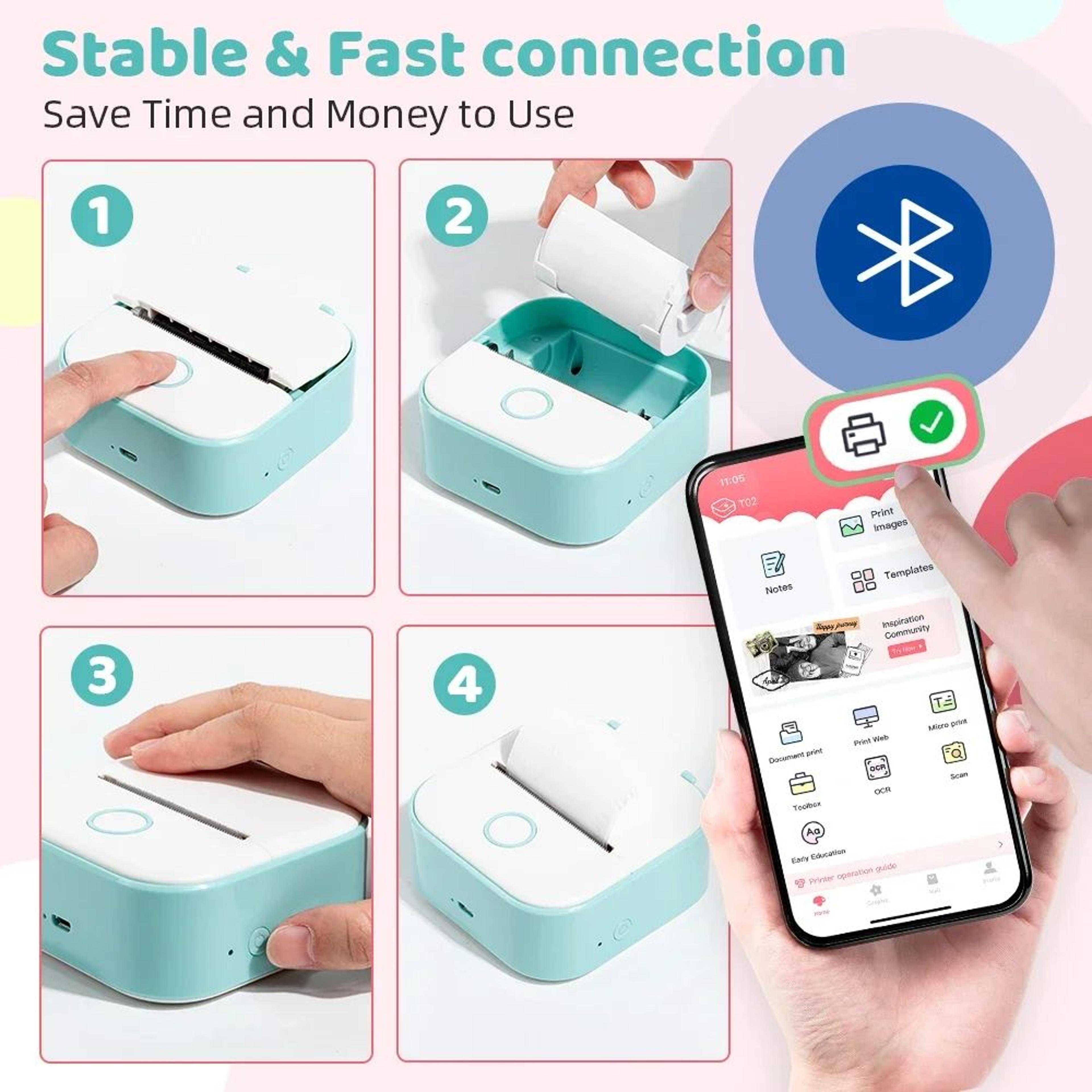Mini Bluetooth Thermal Pocket Printer For Photos Notes And Stickers 4