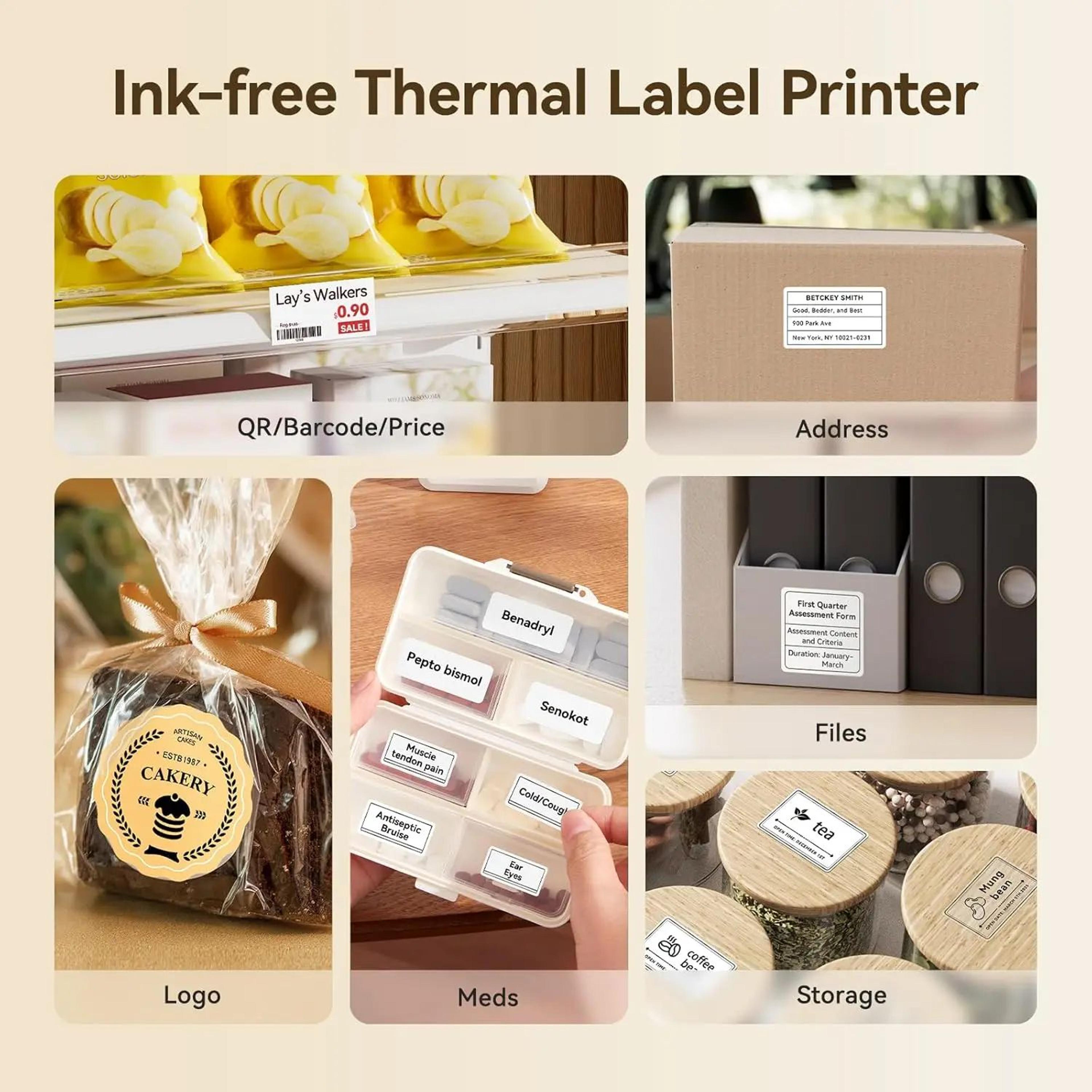 Portable Bluetooth Thermal Label Printer 200DPI 300DPI For Business And Home 3