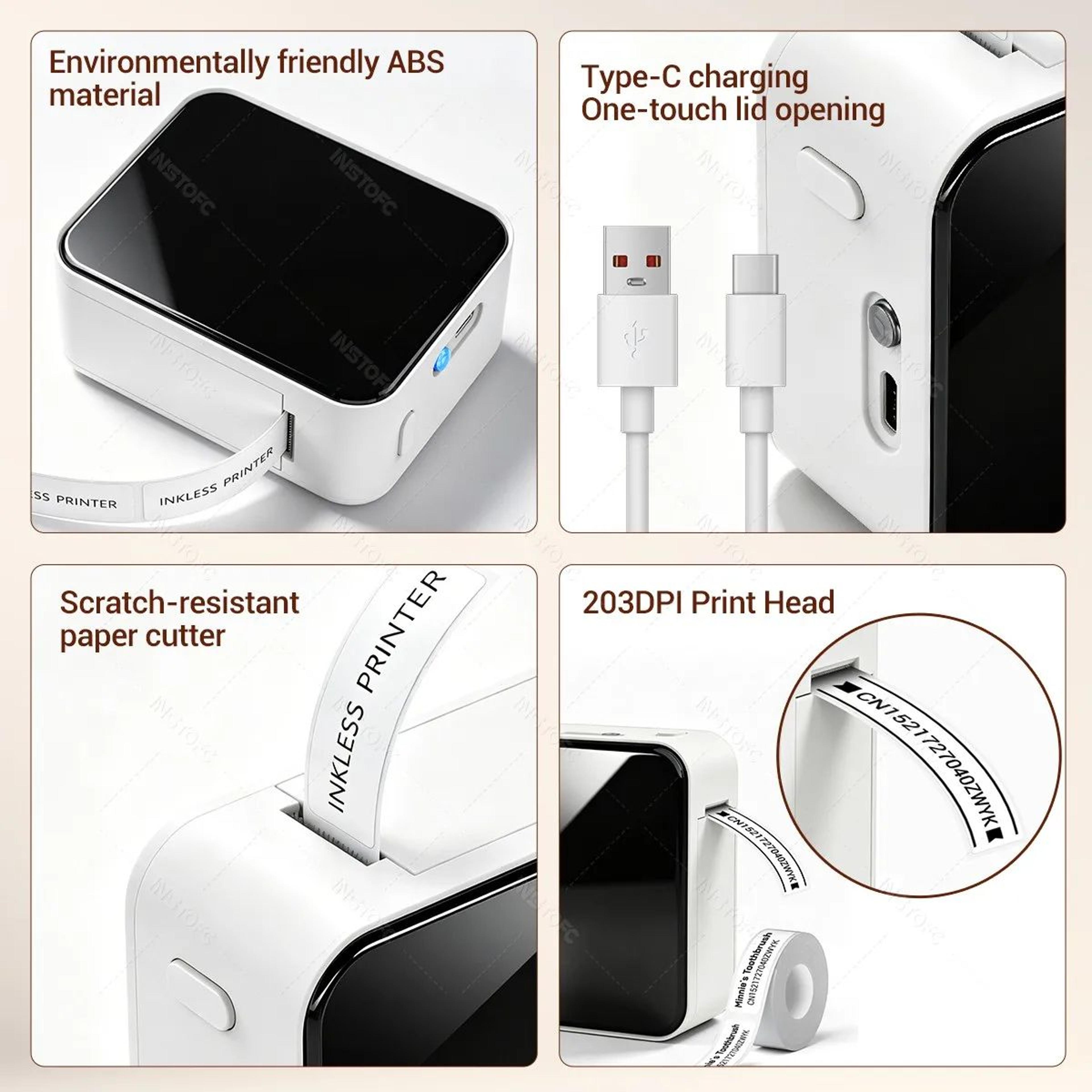 Mini Portable Wireless Thermal Label Printer With SelfAdhesive Stickers 3