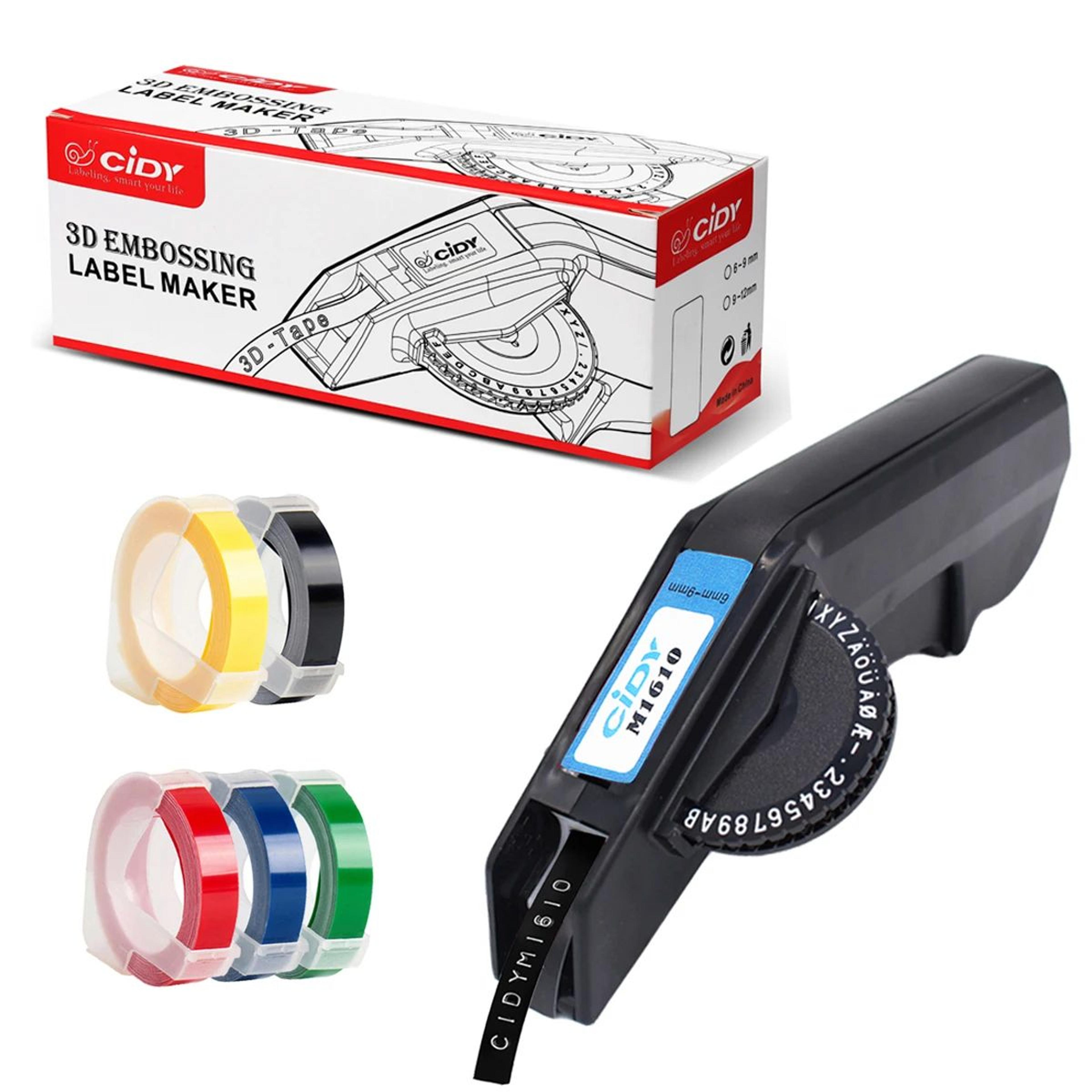 Manual Embossing Label Maker With 6mm And 9mm Tape Compatibility 6