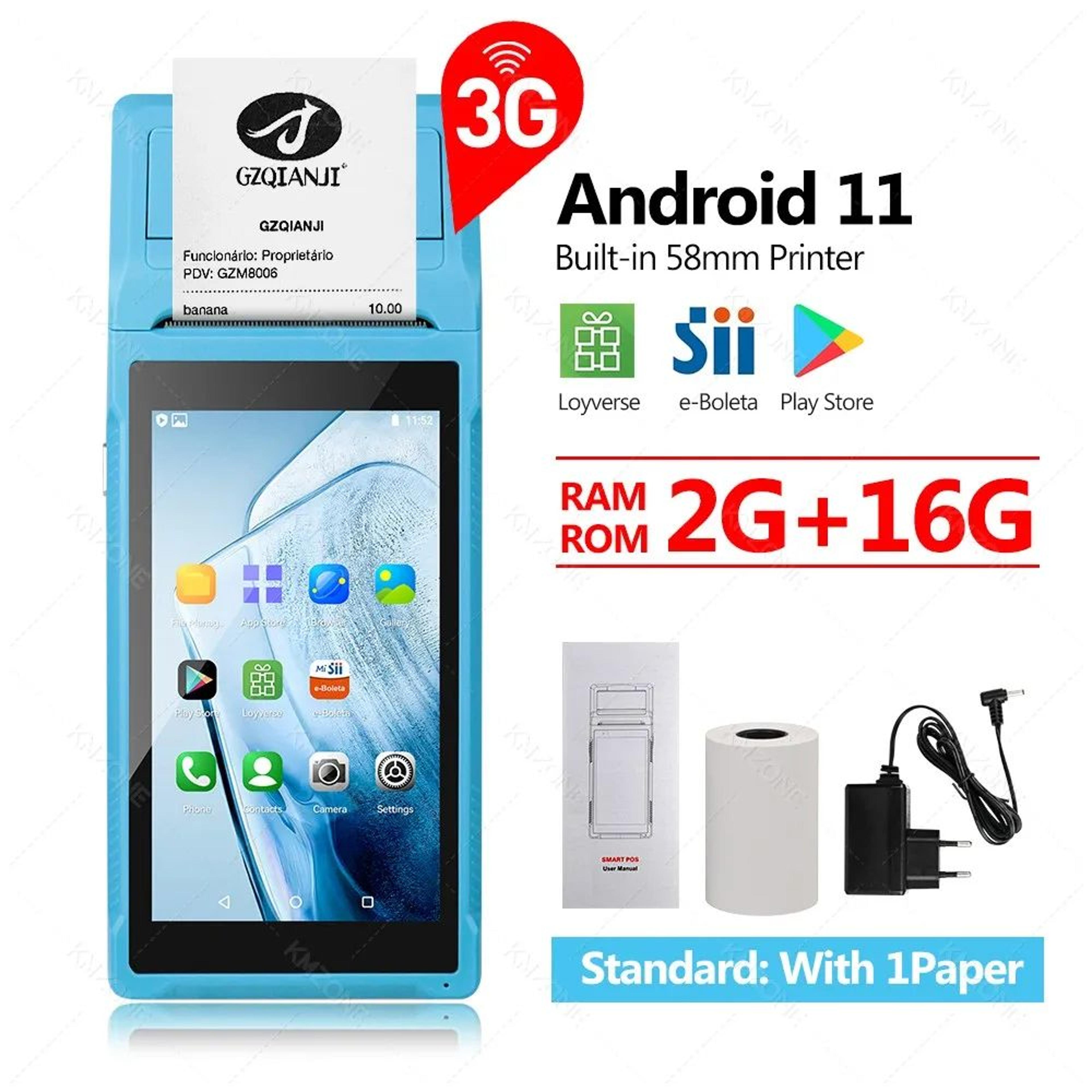 55 Inch Android Handheld POS Terminal With 58mm Thermal Receipt Printer And 4G Connectivity 11