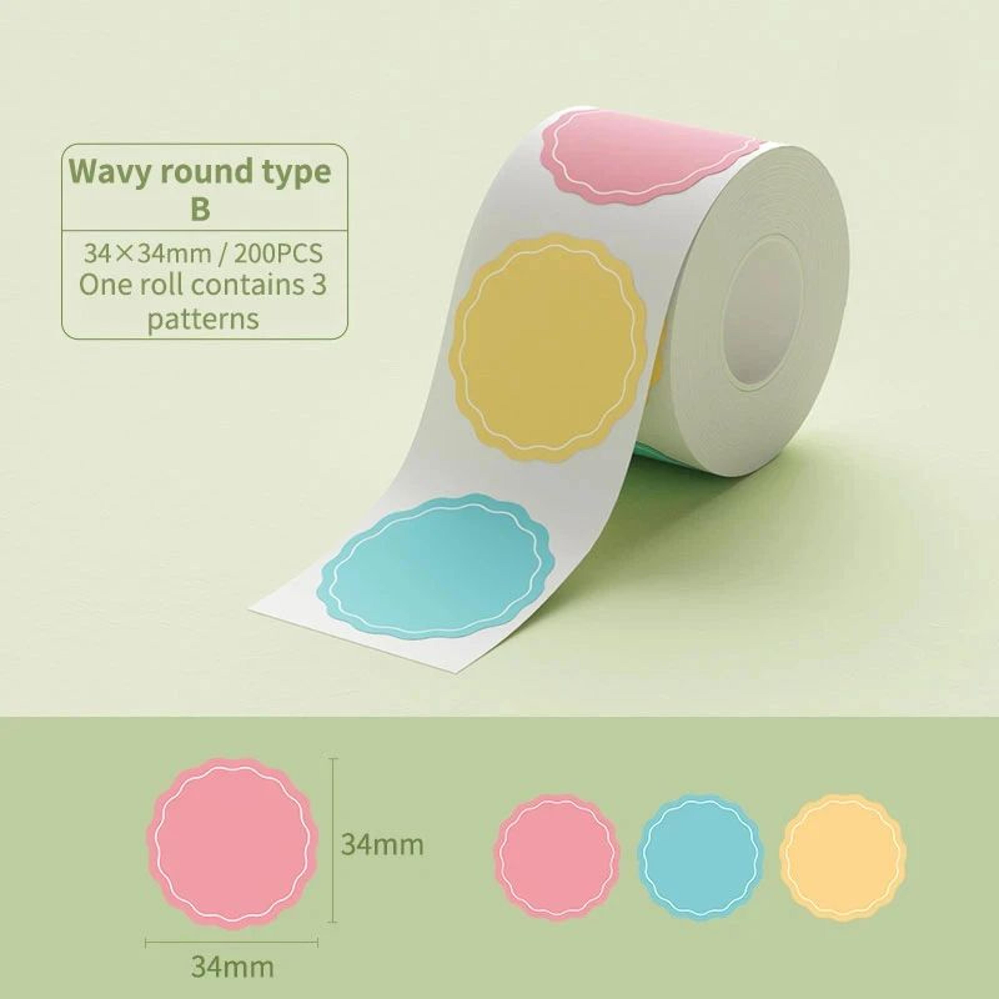Waterproof Round Thermal Sticker Labels For B1 B21 B3S Printers  White And Transparent 12