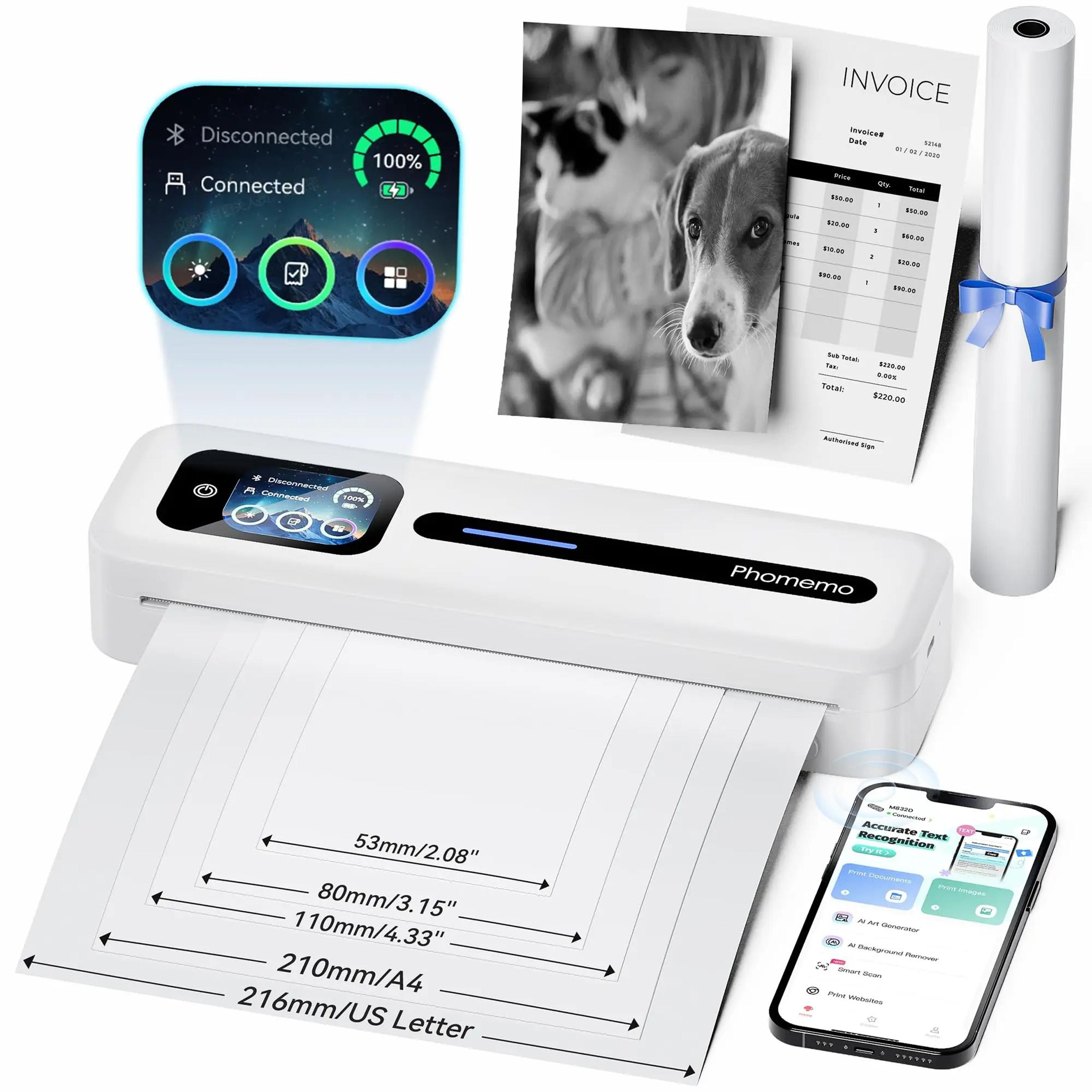 Portable Bluetooth Thermal Printer With Touchscreen For A4 And US Letter Paper 6