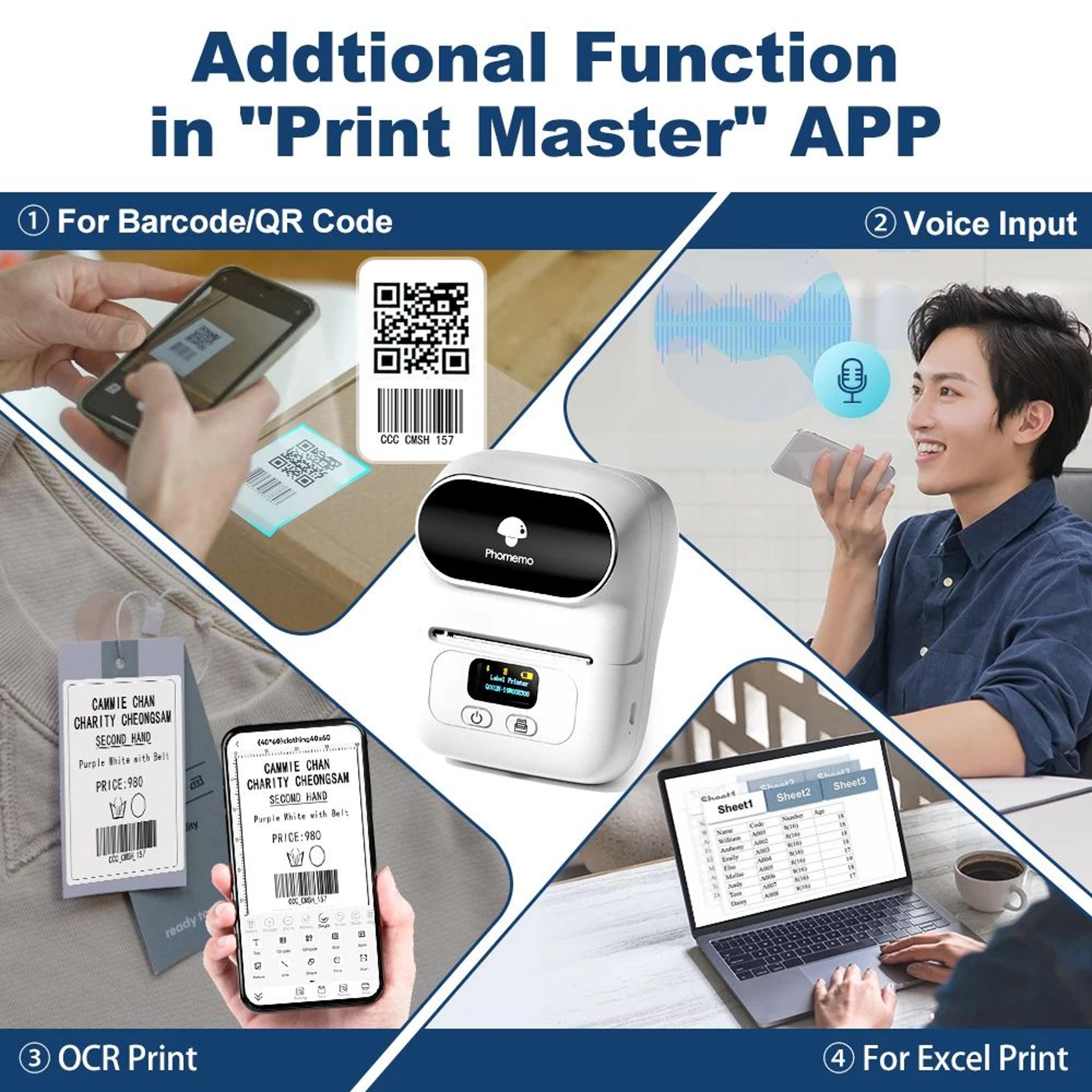 Portable Bluetooth Thermal Label Printer For Barcode Address And Business Labels 4
