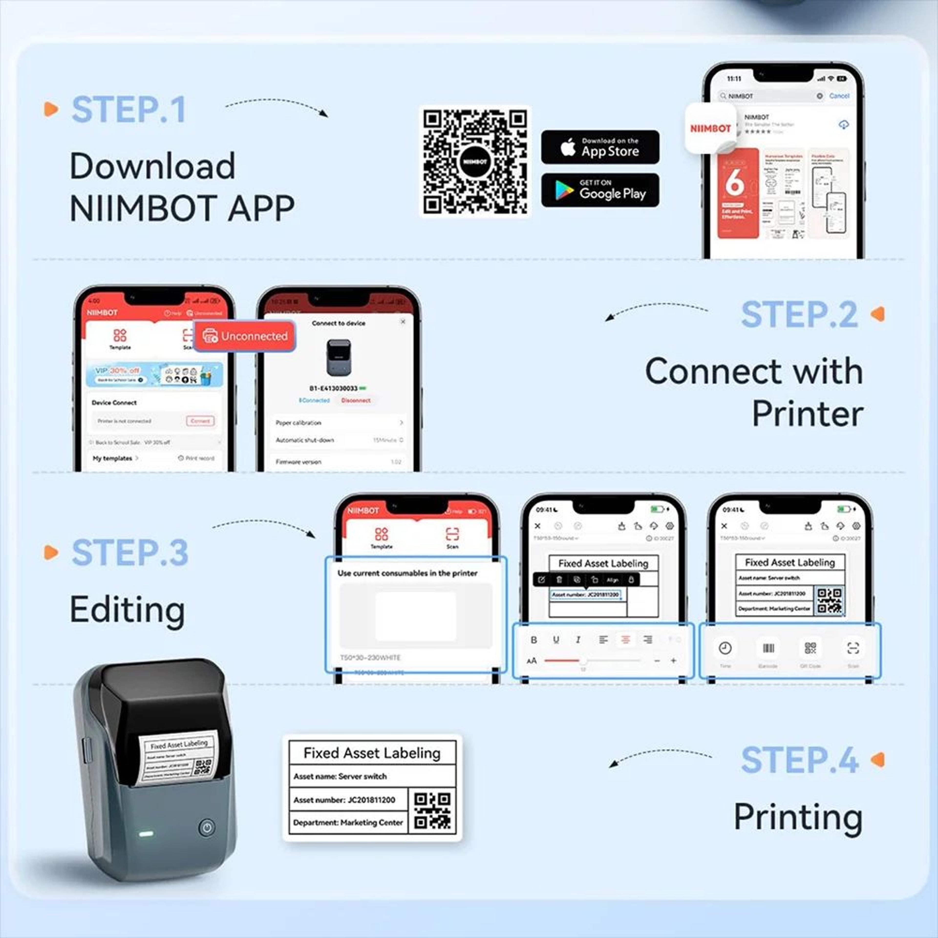 B1 Wireless Bluetooth Thermal Label Printer For Home And Office Organization 2