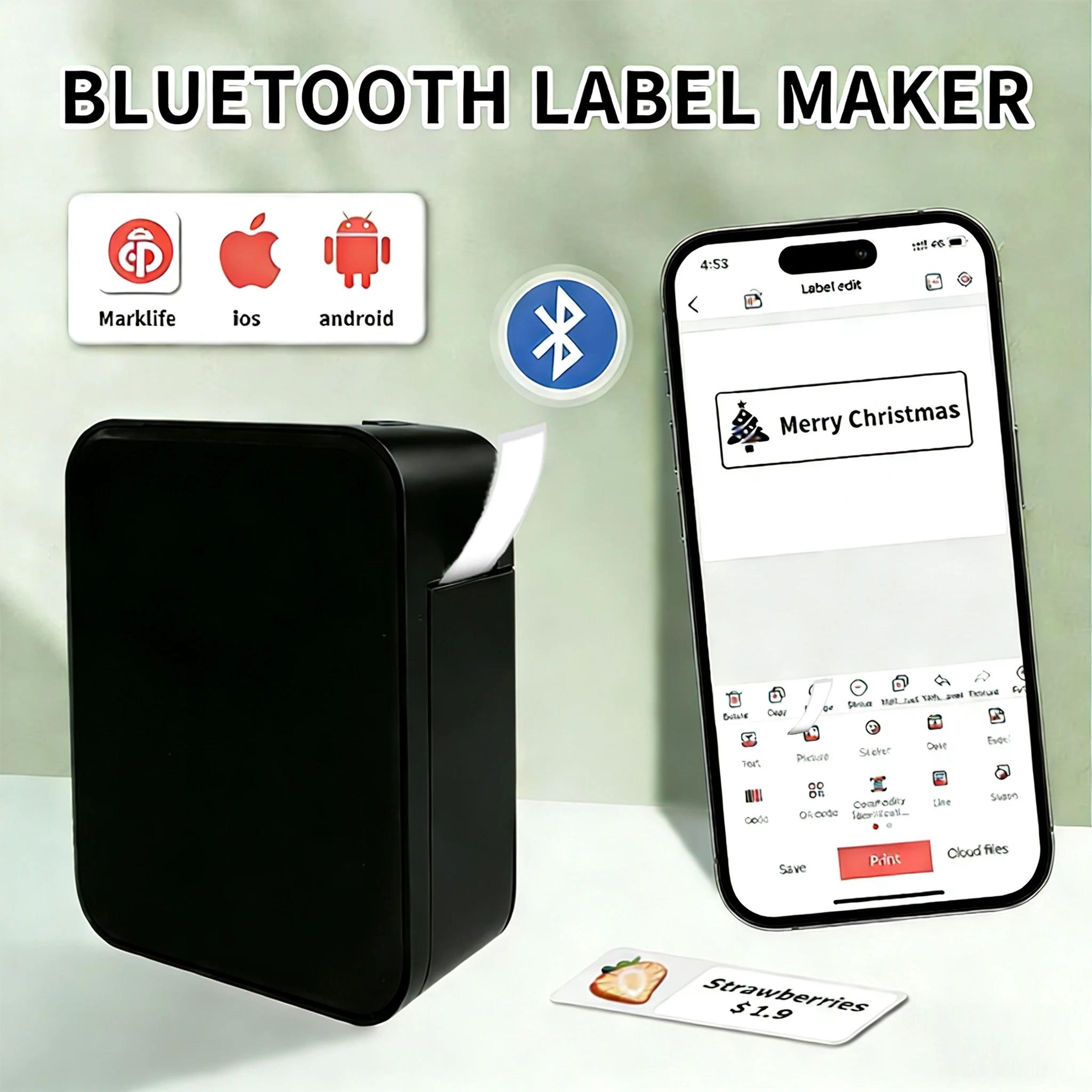 Portable Bluetooth Label Maker Mini Wireless Thermal Sticker Printer For Home Office And School 5