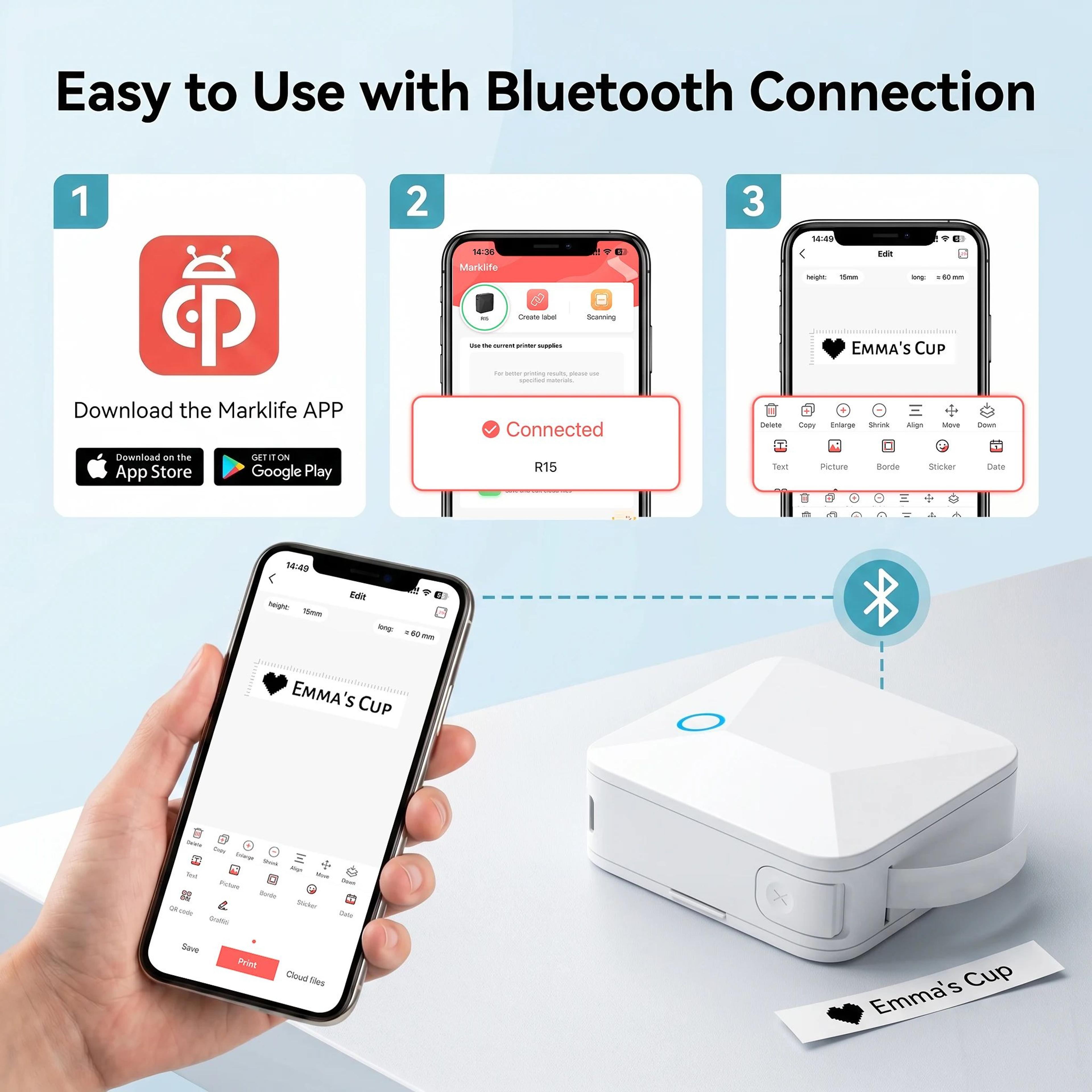 Rechargeable Bluetooth Ribbon Label Maker For Personalized Gifts And DIY Crafts 3