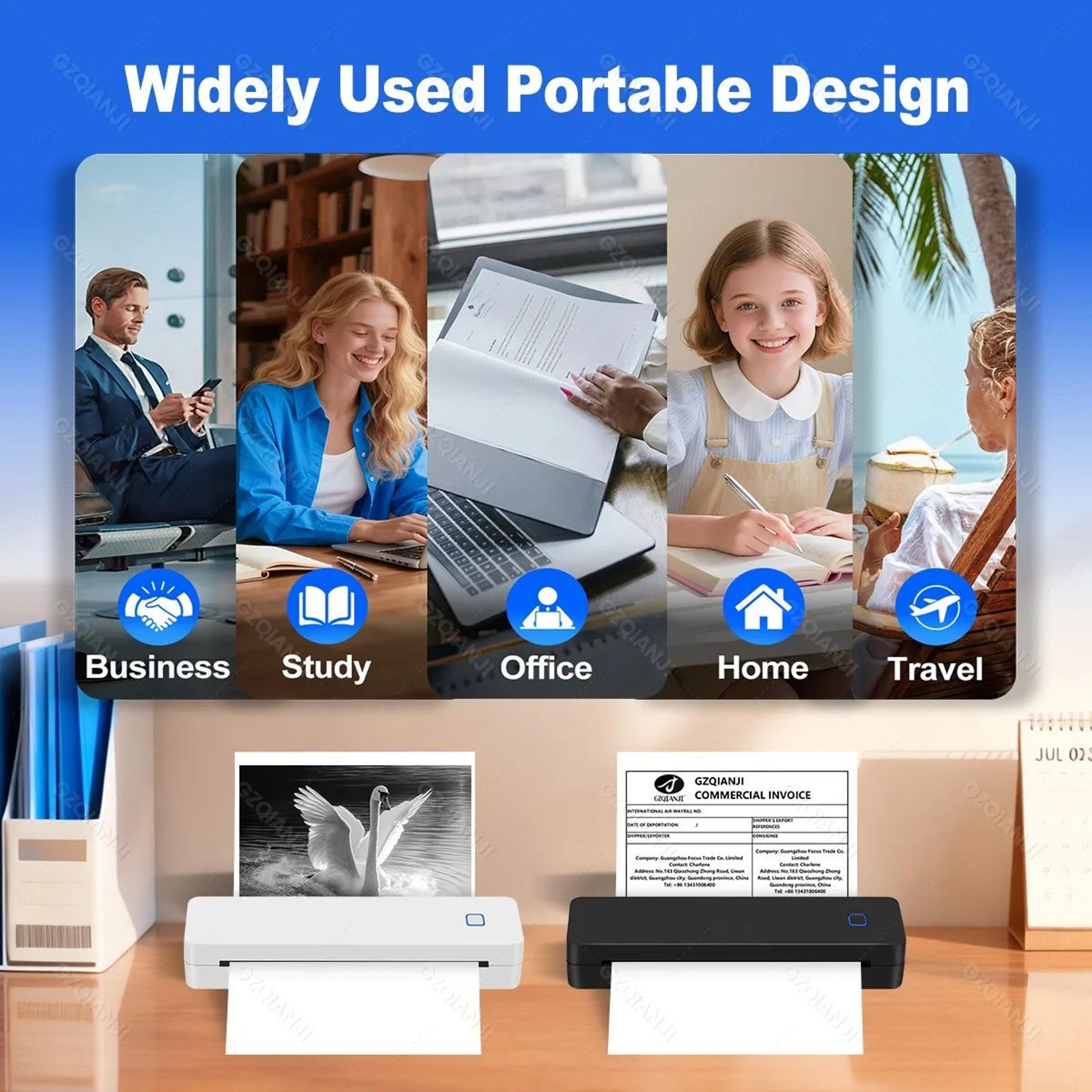 Mini Portable A4 Bluetooth Thermal Printer For Wireless Document And Photo Printing 2