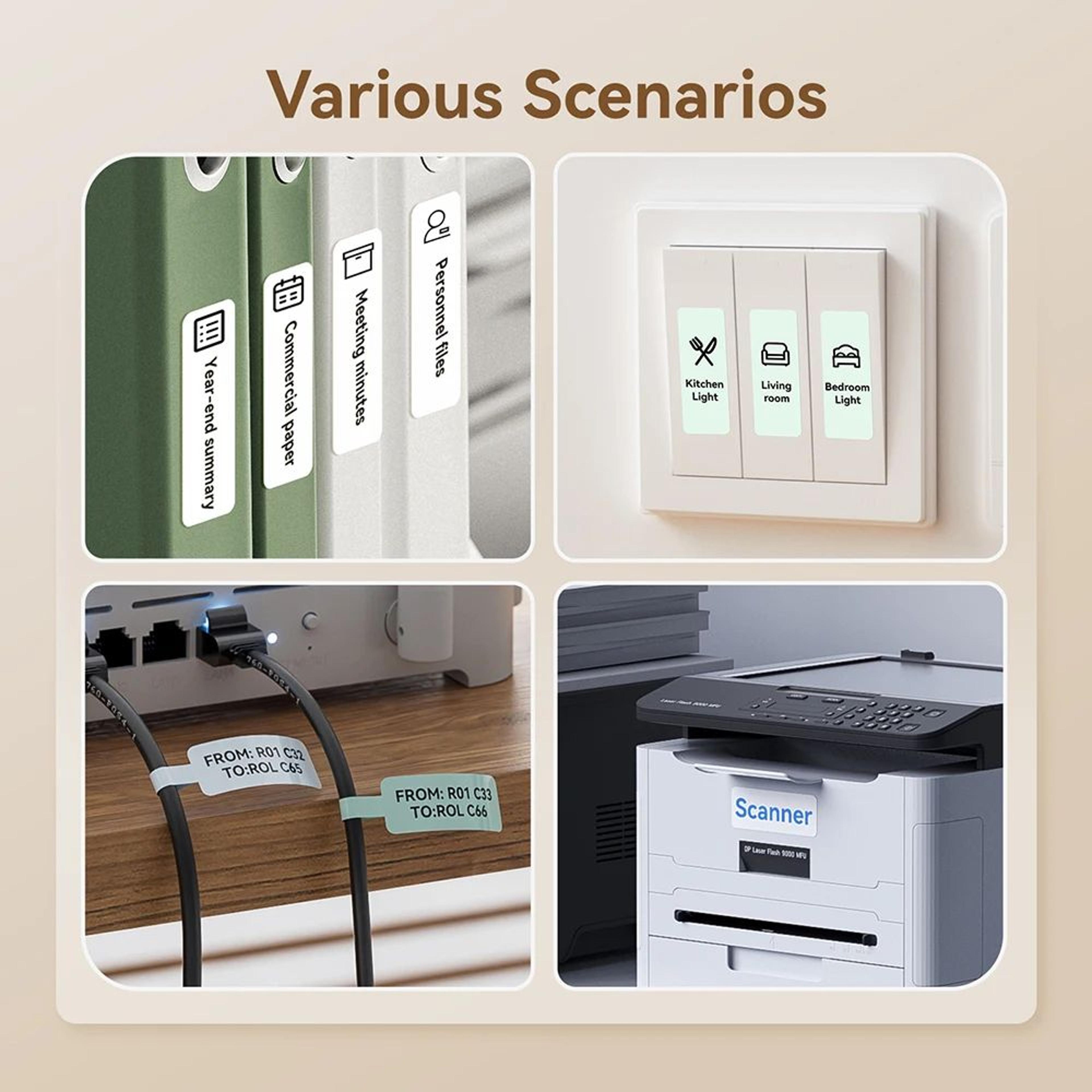 Wireless Thermal Transfer Label Printer With Waterproof Cable Labels 3