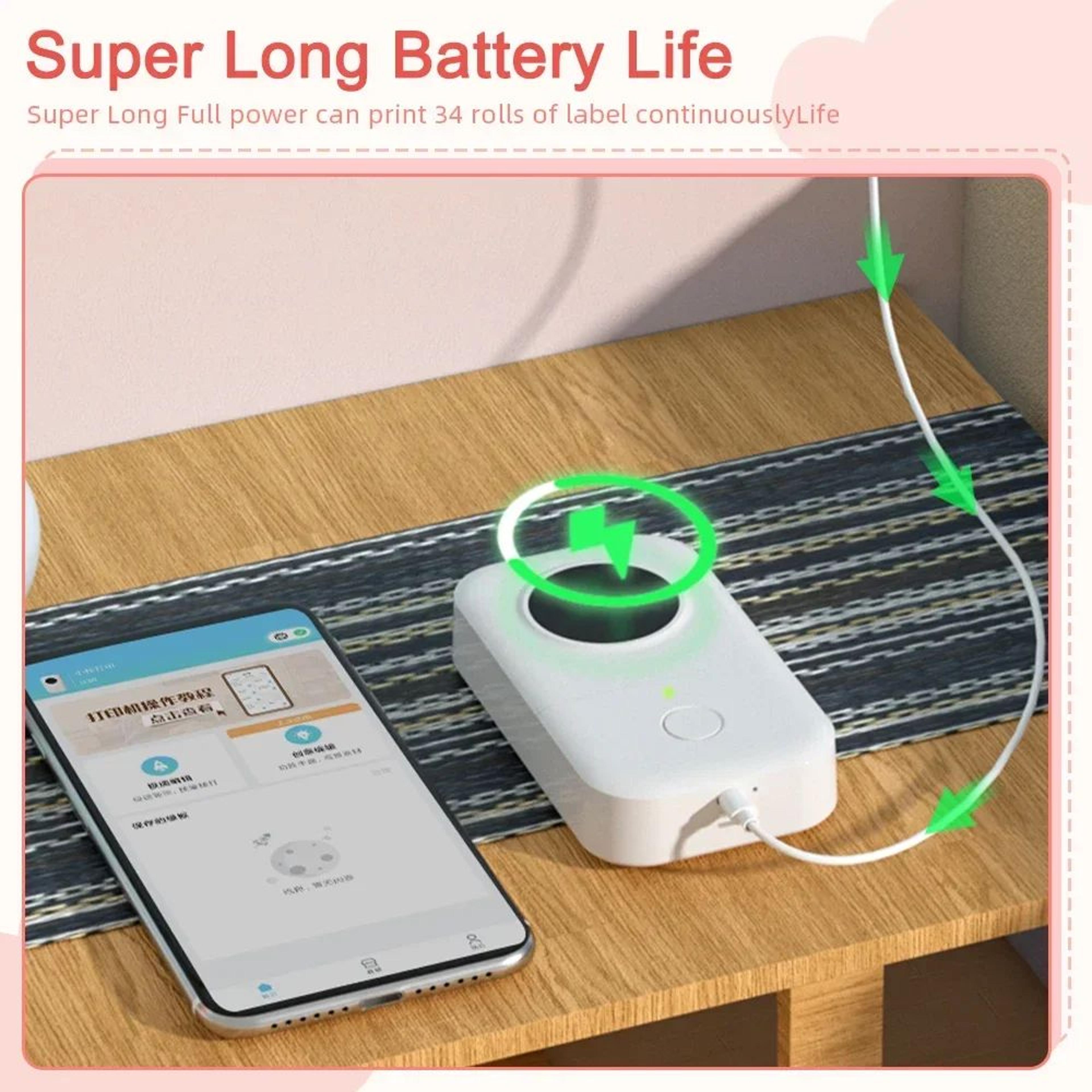 Mini Bluetooth Thermal Label Maker Portable Inkless Sticker Printer 4