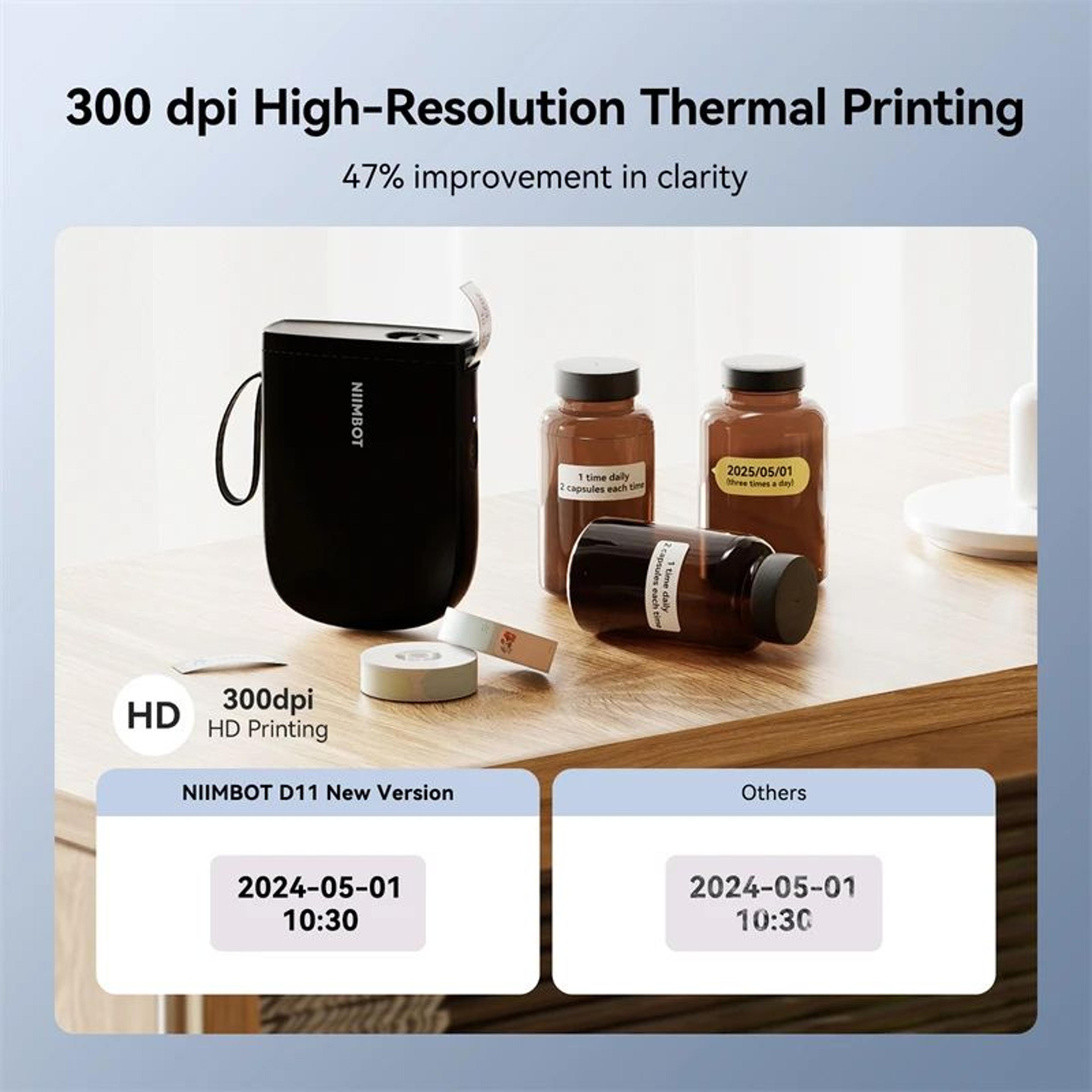 300DPI Mini Portable Bluetooth Thermal Label Printer With Fast Inkless Printing 5
