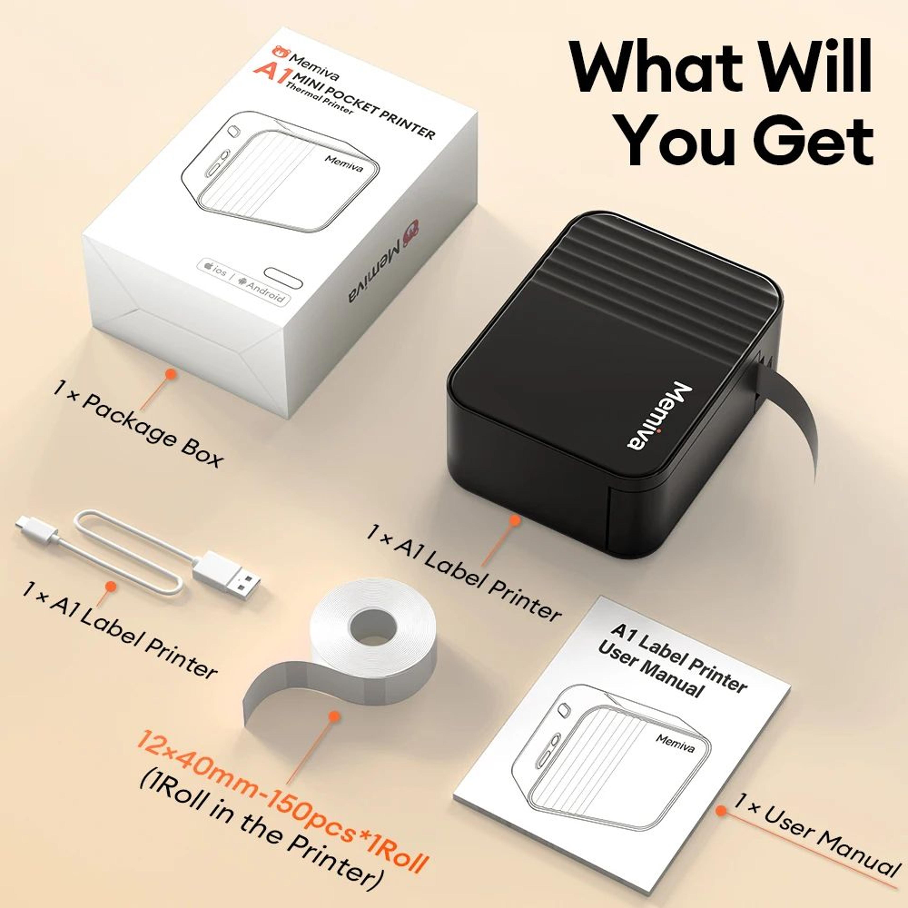 Mini Portable Thermal Label Printer Inkless SelfAdhesive Sticker Maker 6