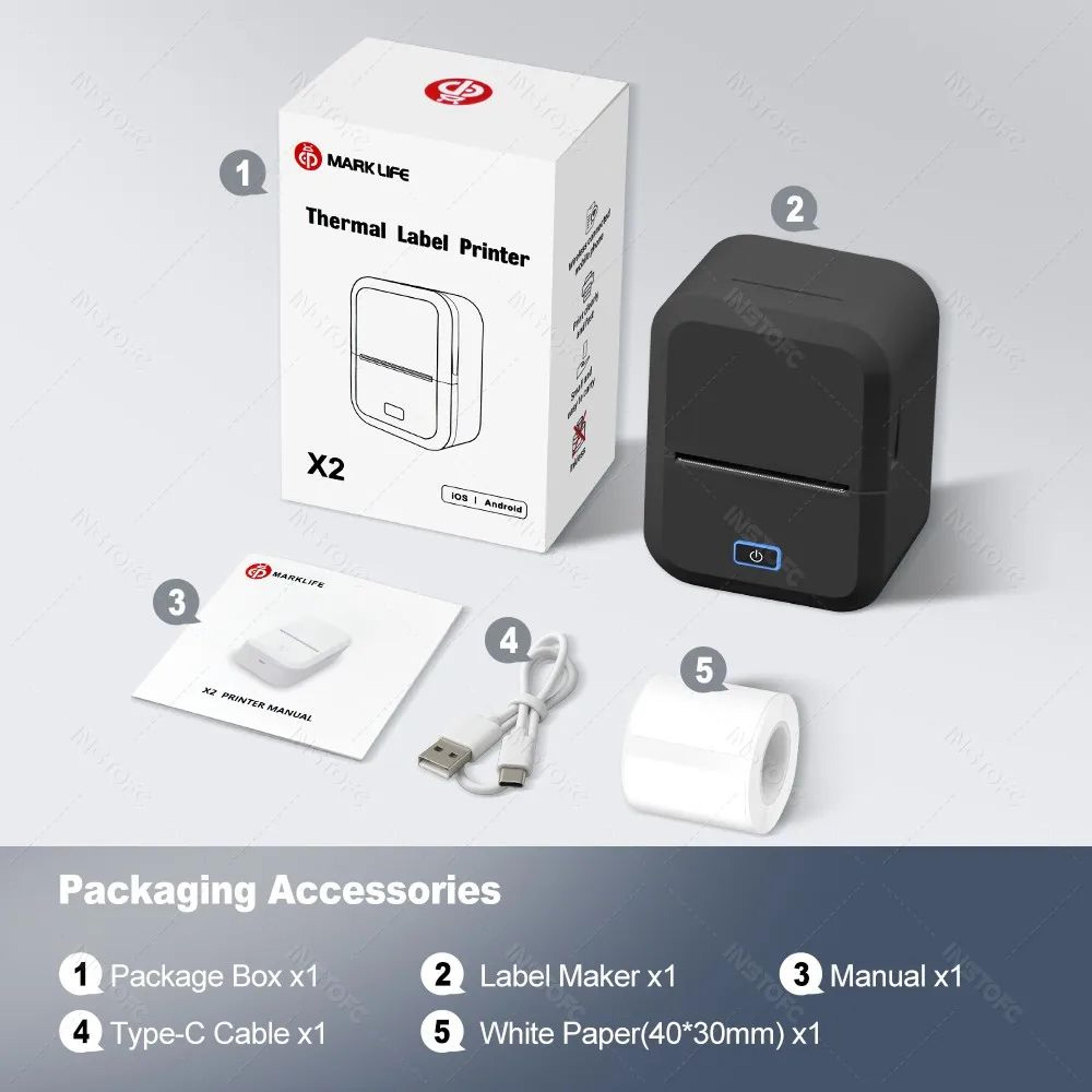 Portable Bluetooth Thermal Label Printer Mini Inkless Sticker Maker 2