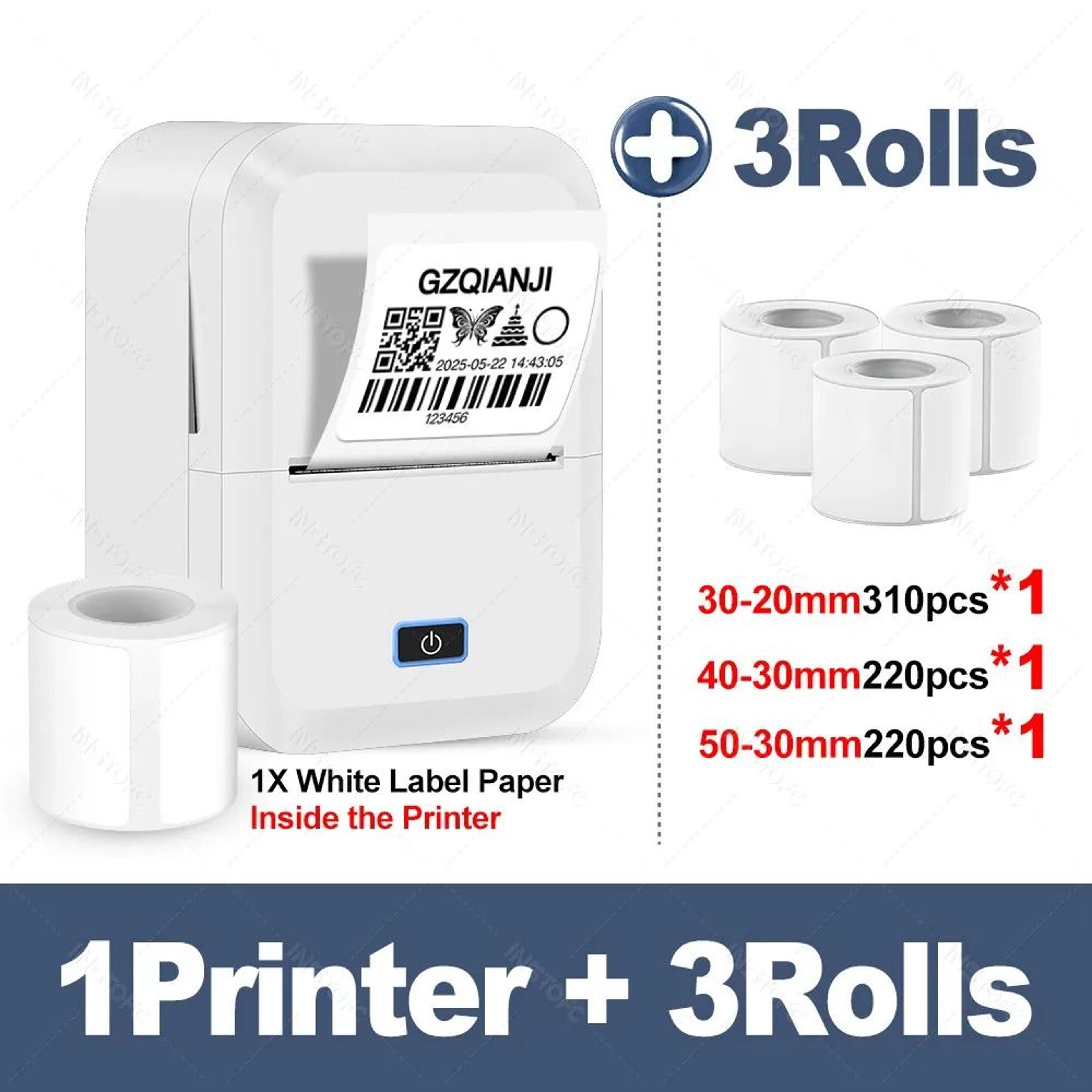 Portable Bluetooth Thermal Label Printer Mini Inkless Sticker Maker 10