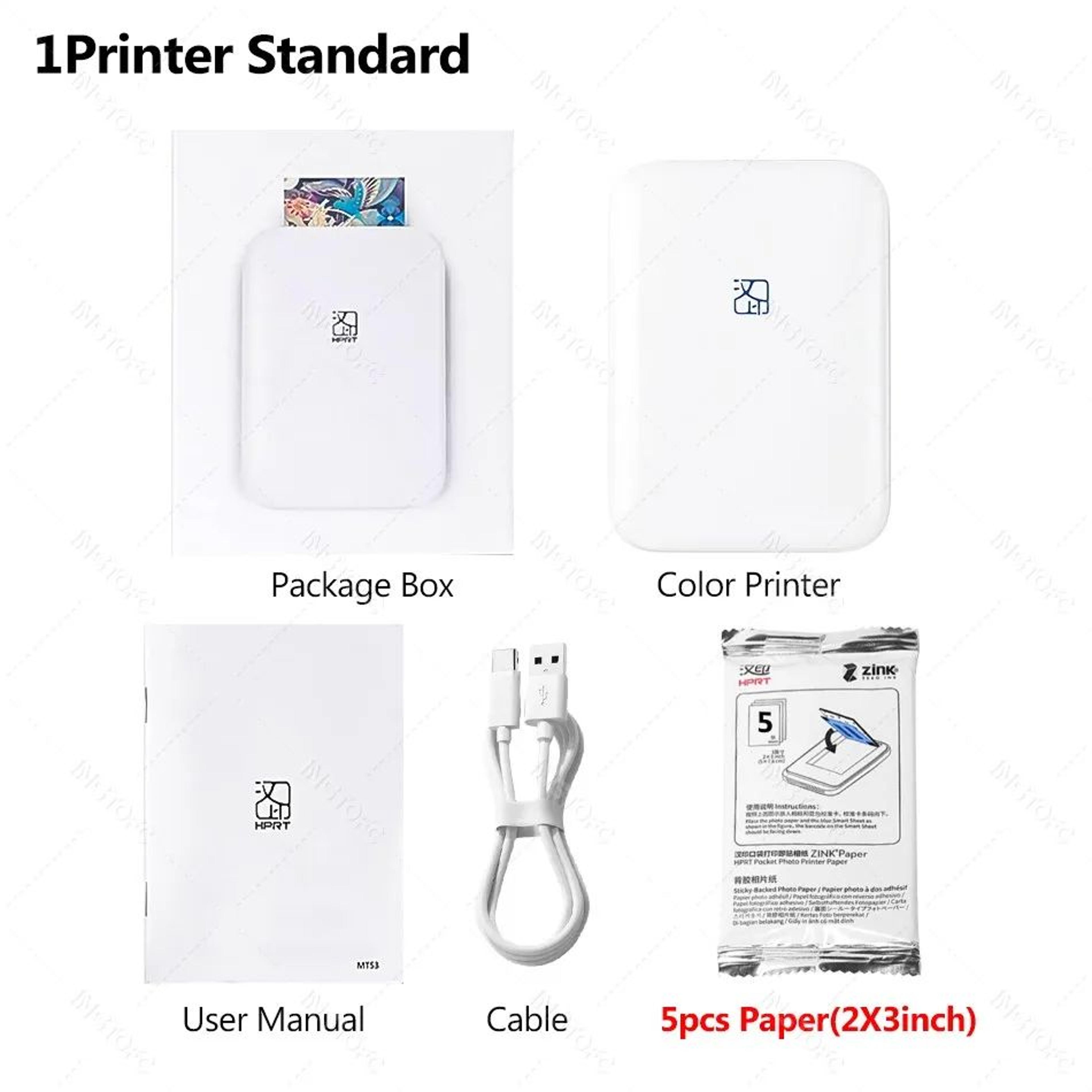 Portable Mini Bluetooth Photo Printer With 2x3 Inch Color StickyBack Prints 8