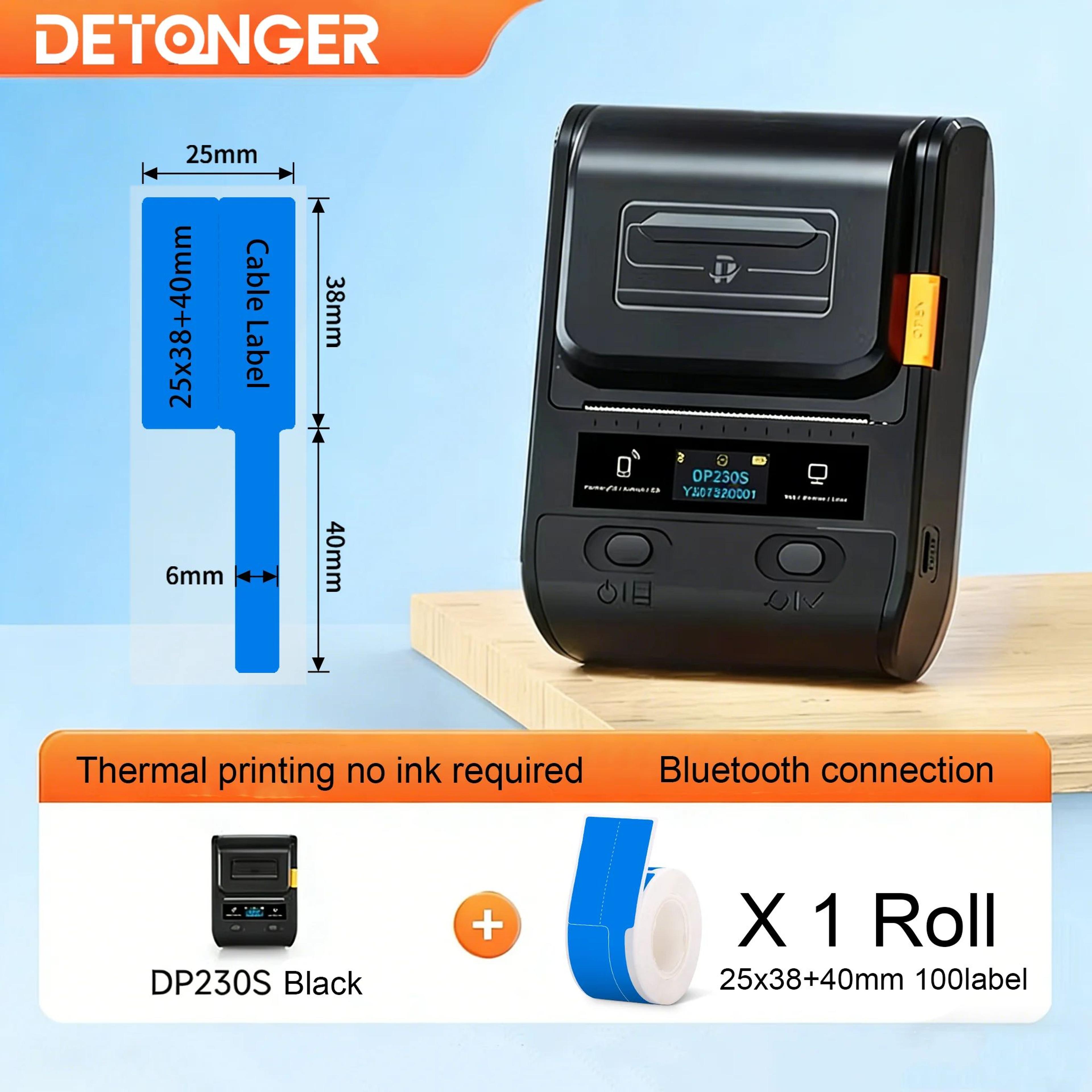 Portable 64mm Bluetooth Thermal Cable Label Printer For Barcode And QR Code Printing 20