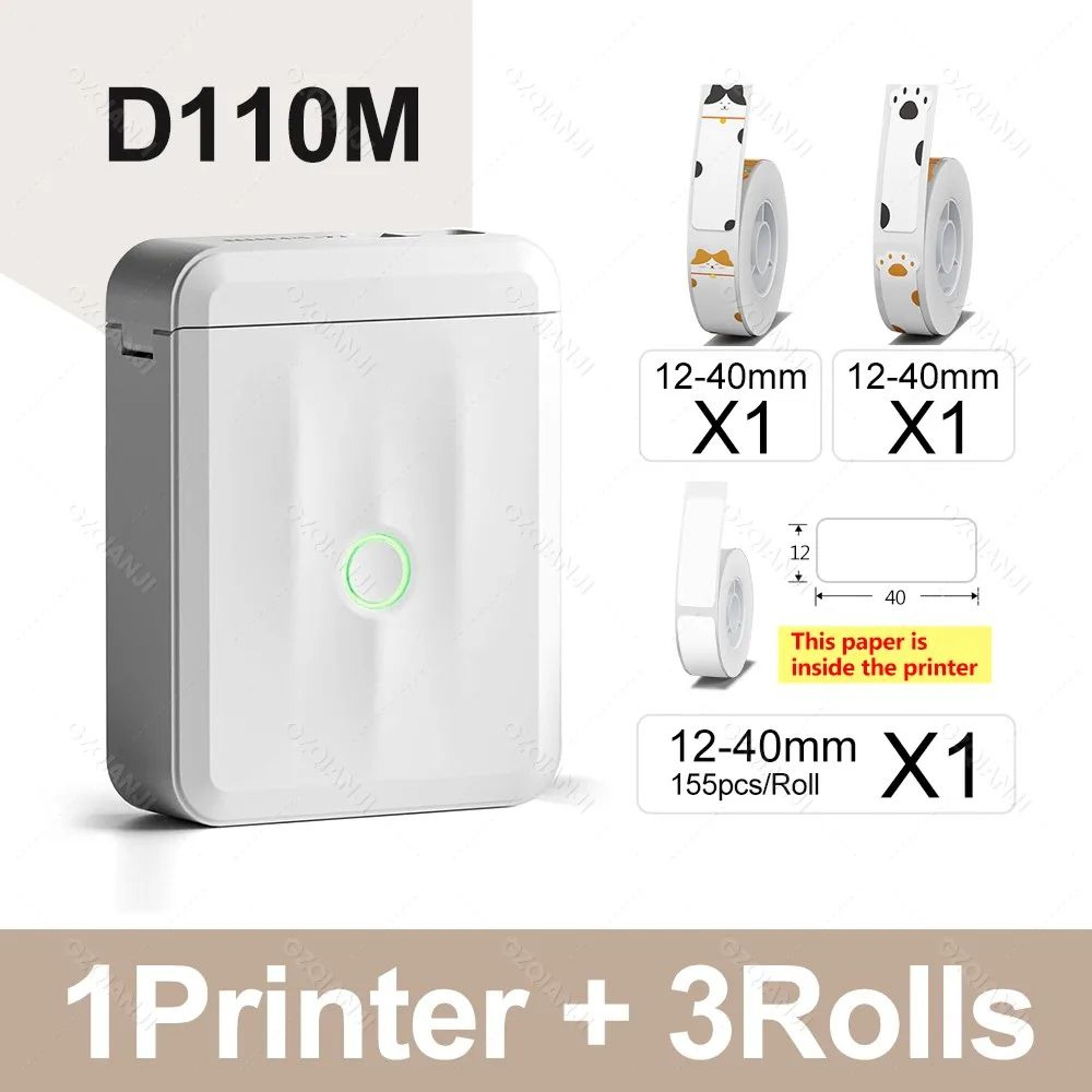 D110 Mini Bluetooth Thermal Label Printer Portable Wireless Inkless Label Maker 8