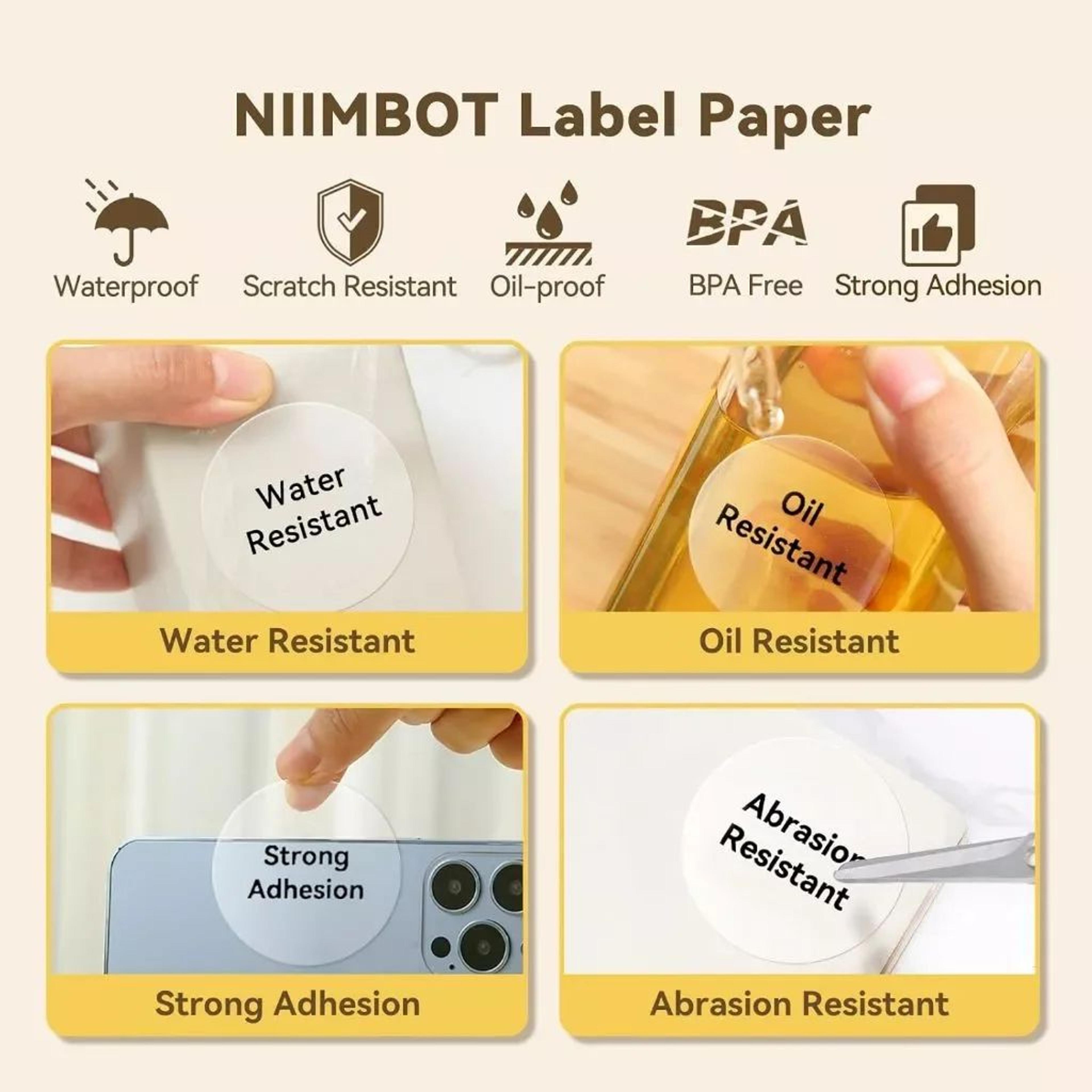 Transparent Waterproof Thermal Label Stickers Round And Square For B21 B1 B3S Printers 4
