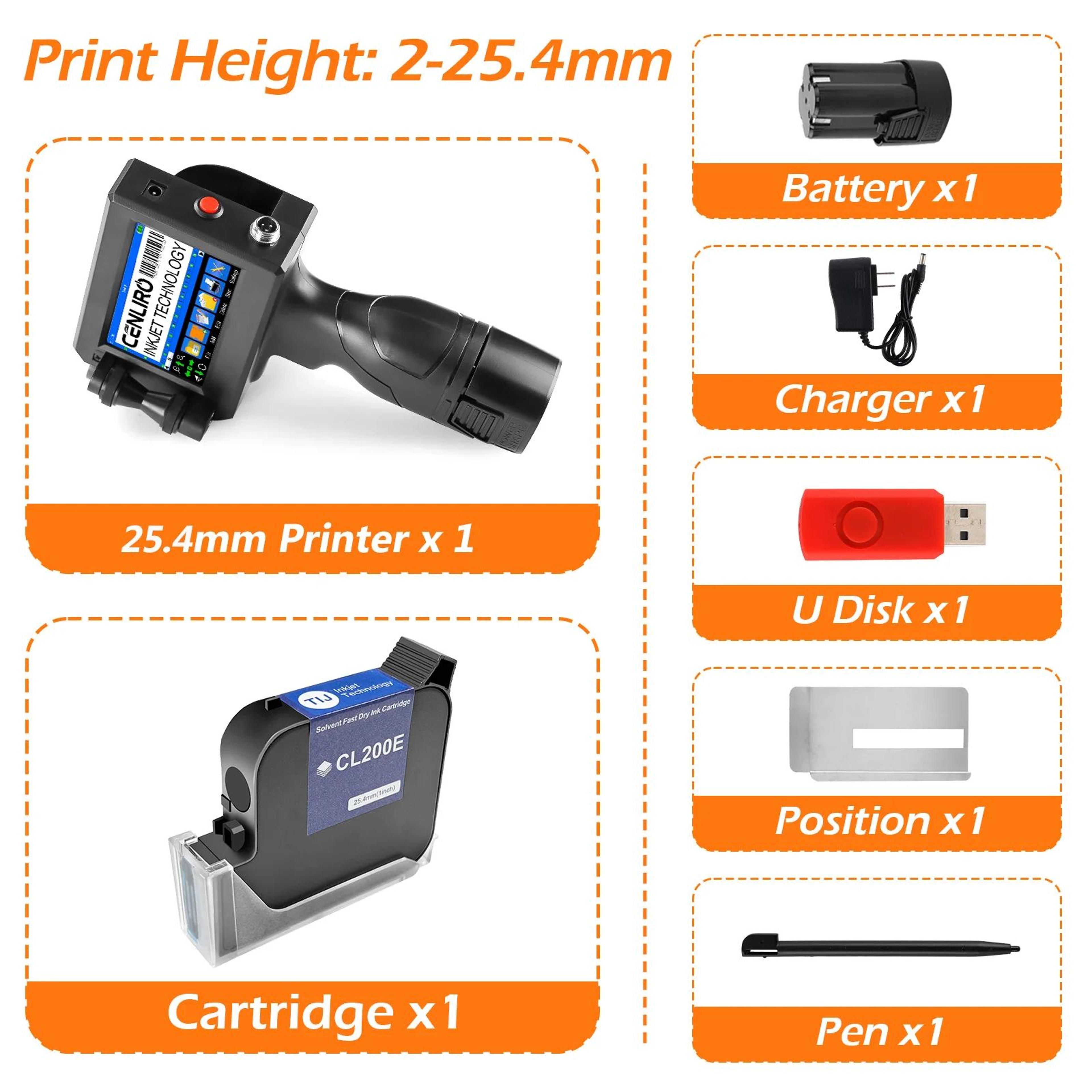 254mm Handheld Inkjet Printer Portable Date Coding Machine For Batch Numbers Logos And QR Codes 9