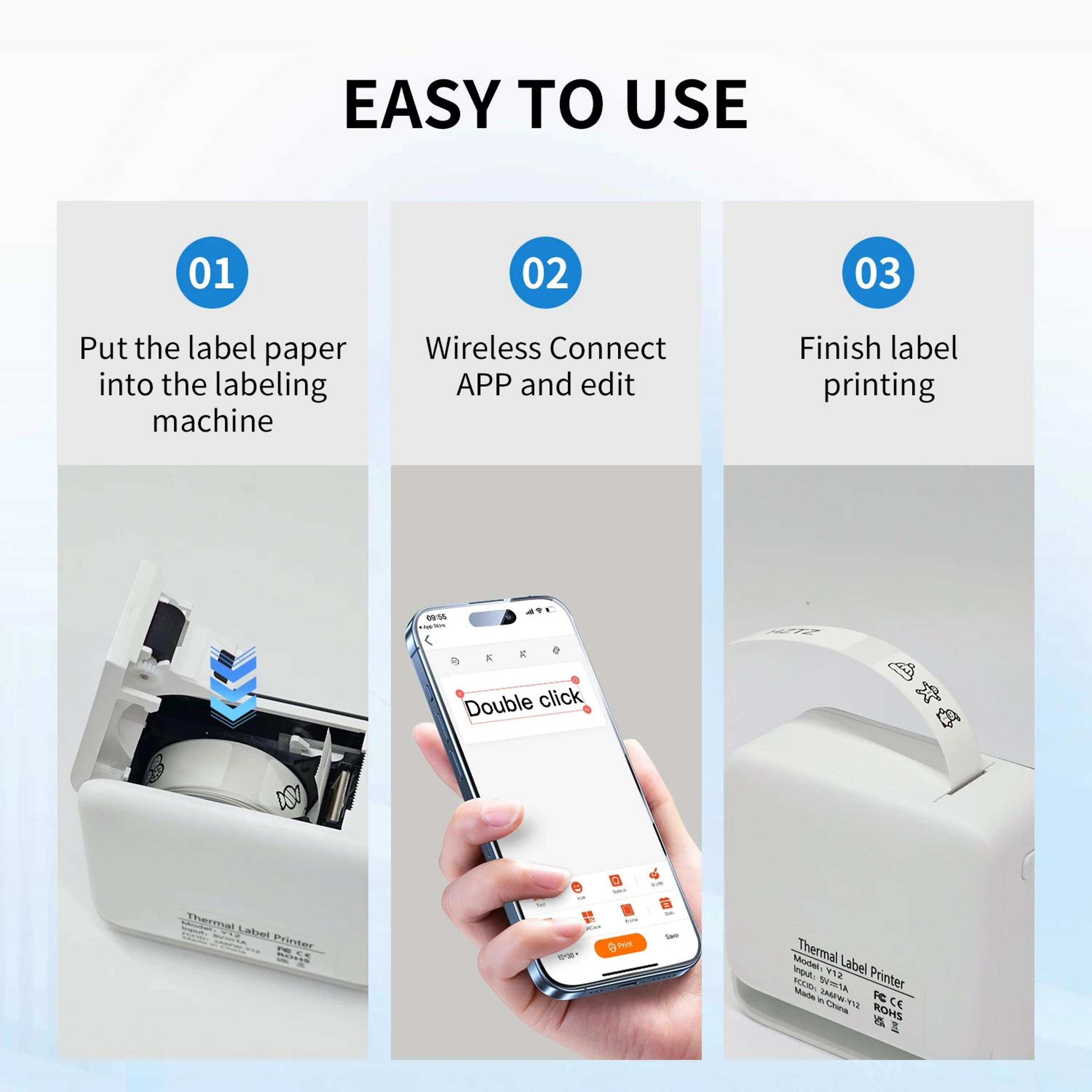 Portable Wireless Mini Label Maker With Paper Roll For Home And Office Organization 5